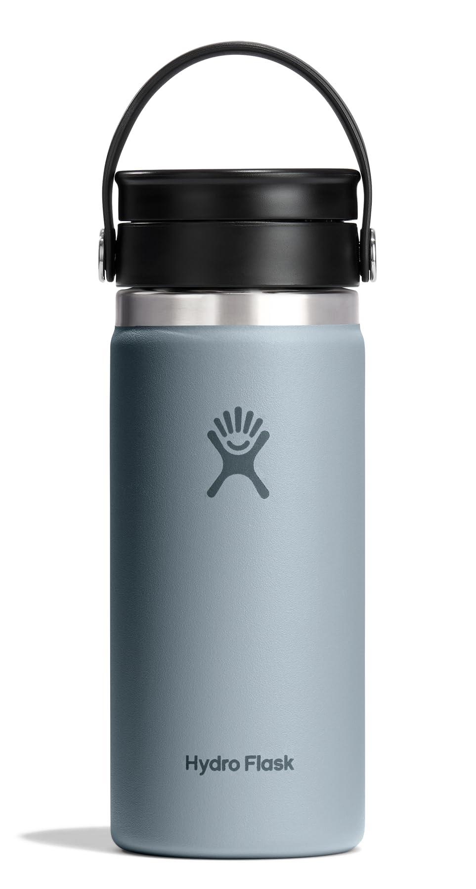 Hydro Flask Water Bottle - Insulated Stainless Steel - Wide Mouth Flex Sip Lid, Non Spill, Leakproof and Refillable in 16 Oz White