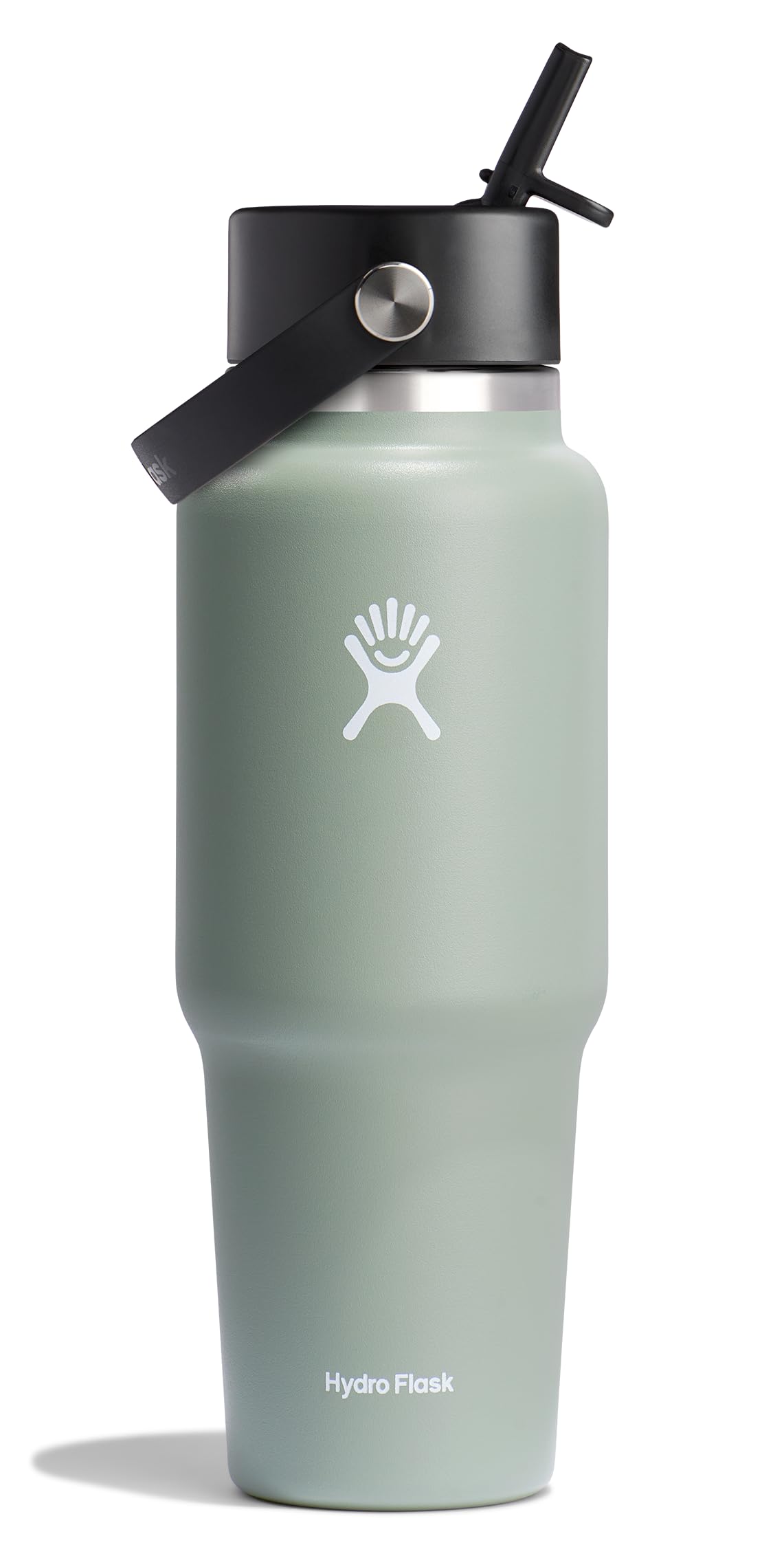 Hydro Flask Travel Water Bottle - Insulated Stainless Steel - Wide Straw Lid, Non Spill, Leakproof in 32 Oz Sandpiper
