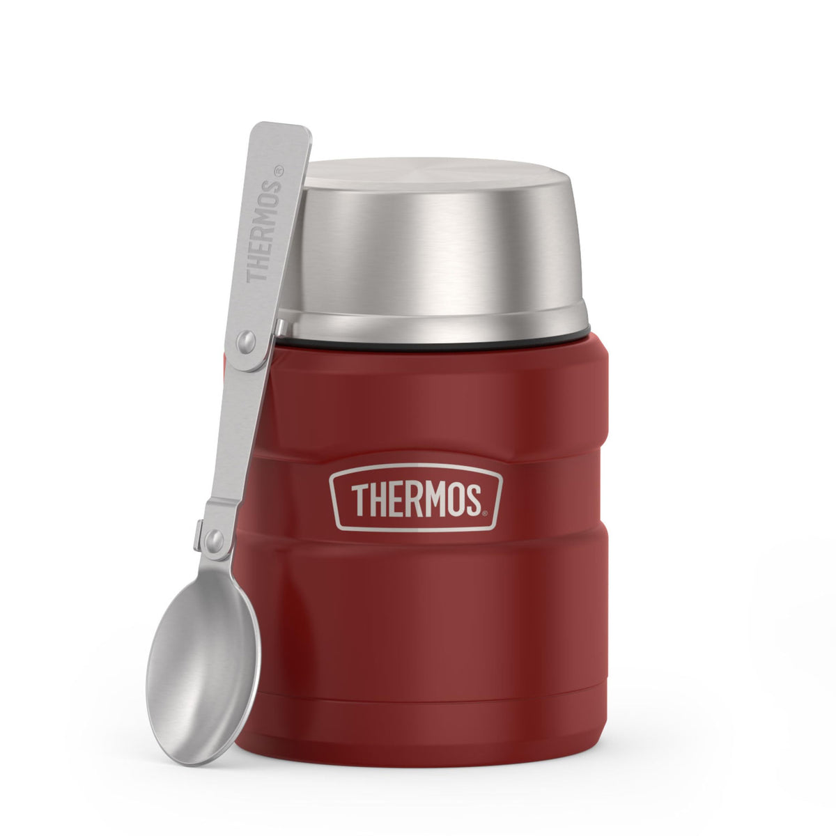 THERMOS Stainless King Food Jar with Handle, 47oz, Matte Stainless Steel
