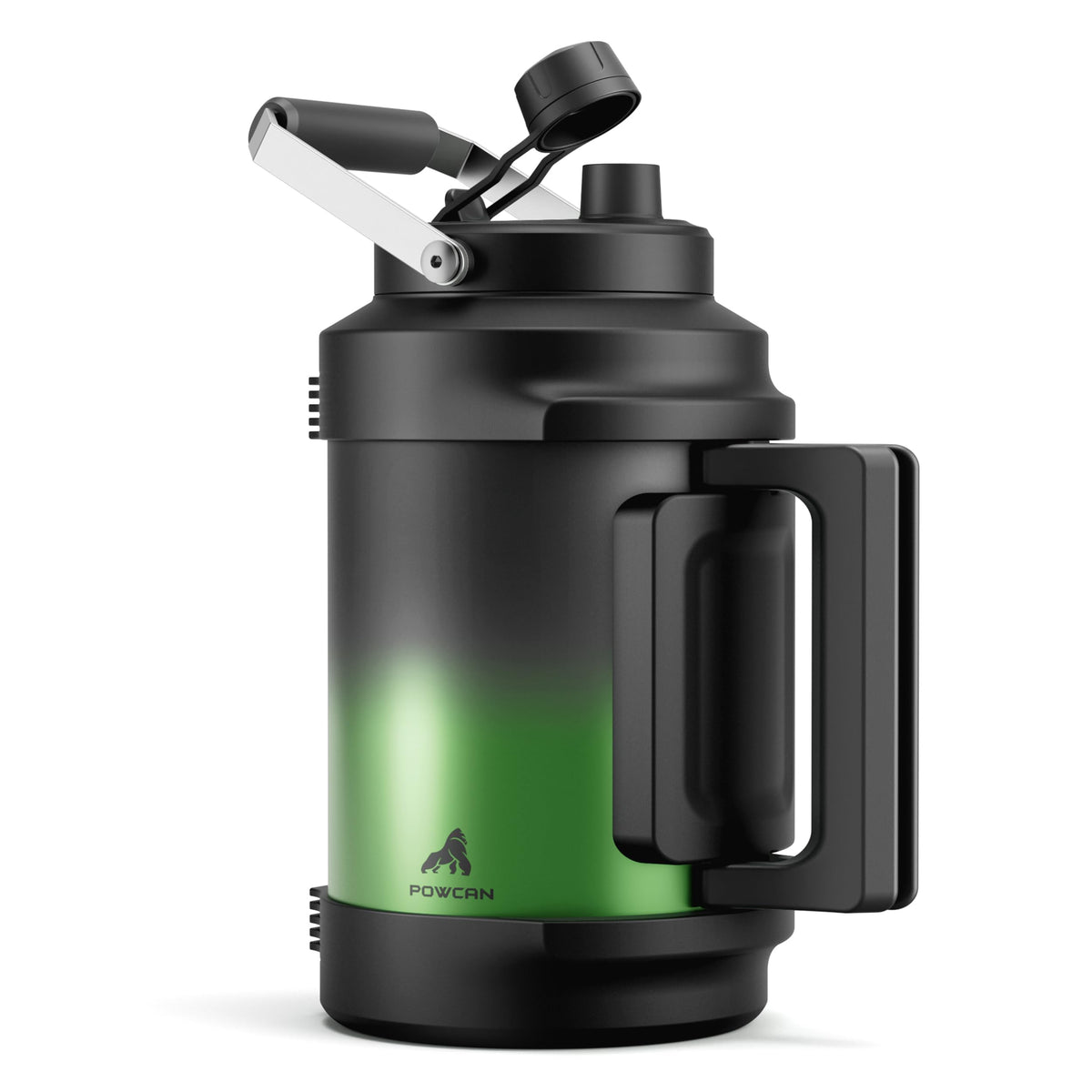 64 oz Insulated Water Bottle for Gym: 2-in-1 Straw Spout Lid, Dual Handle, Leakproof, Keep Cold 48H, Half Gallon Stainless Steel Water Jug for Travel, Hiking, Cycling, Park, Workout, Picnic (Midnight)