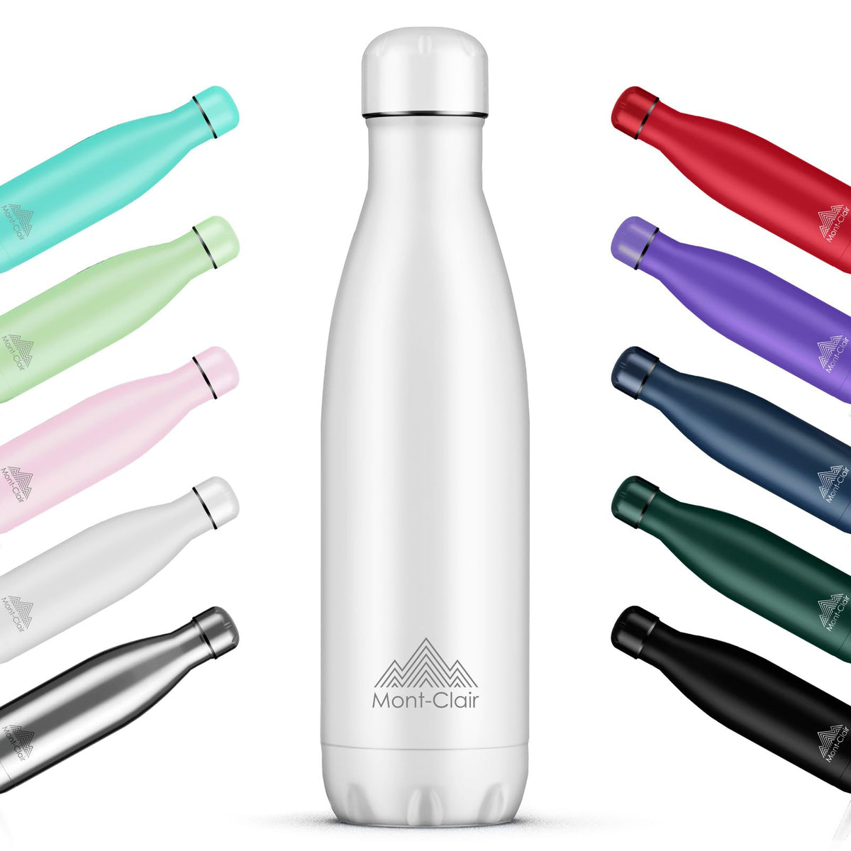 LO Stainless Steel Water Bottle, Vacuum Insulated, Leakproof, 17oz