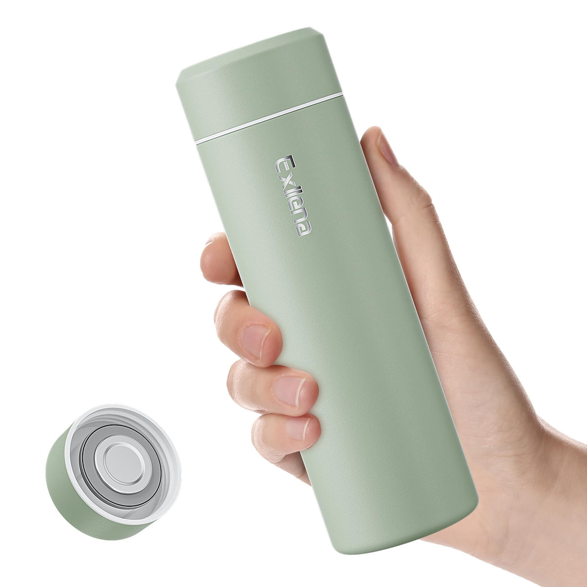 【Upgraded】Exllena Small Insulated Water Bottle 8 oz/250ml– Mini Insulated Water Bottle for Hot & Cold Drinks, Perfect Small Flask for Travel, Purse...(Lake Blue)