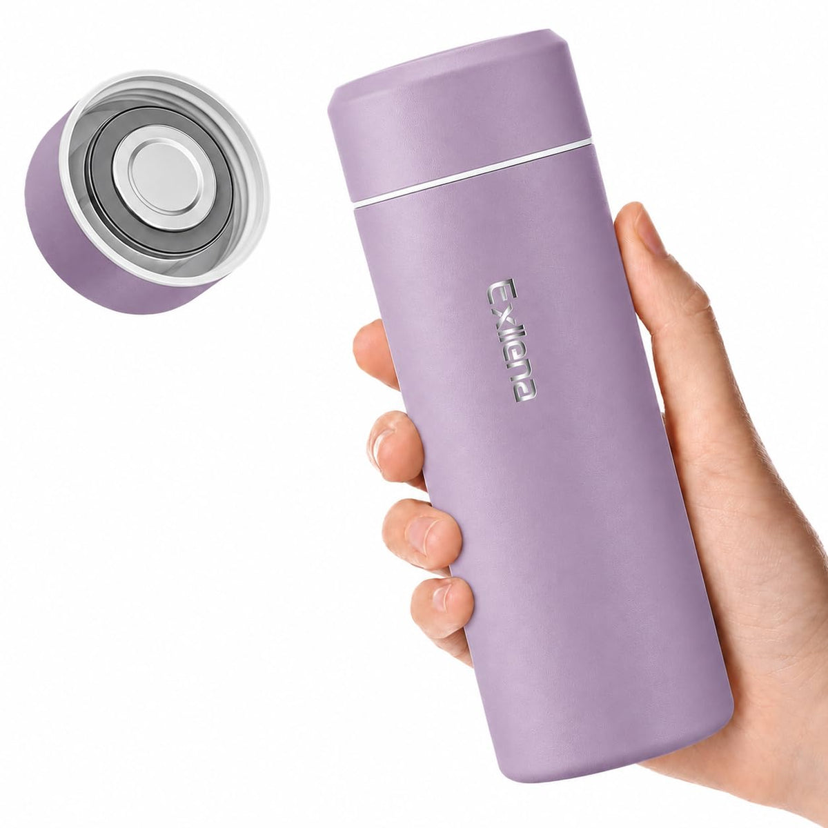 【Upgraded】Exllena Small Insulated Water Bottle 8 oz/250ml– Mini Insulated Water Bottle for Hot & Cold Drinks, Perfect Small Flask for Travel, Purse...(Lake Blue)