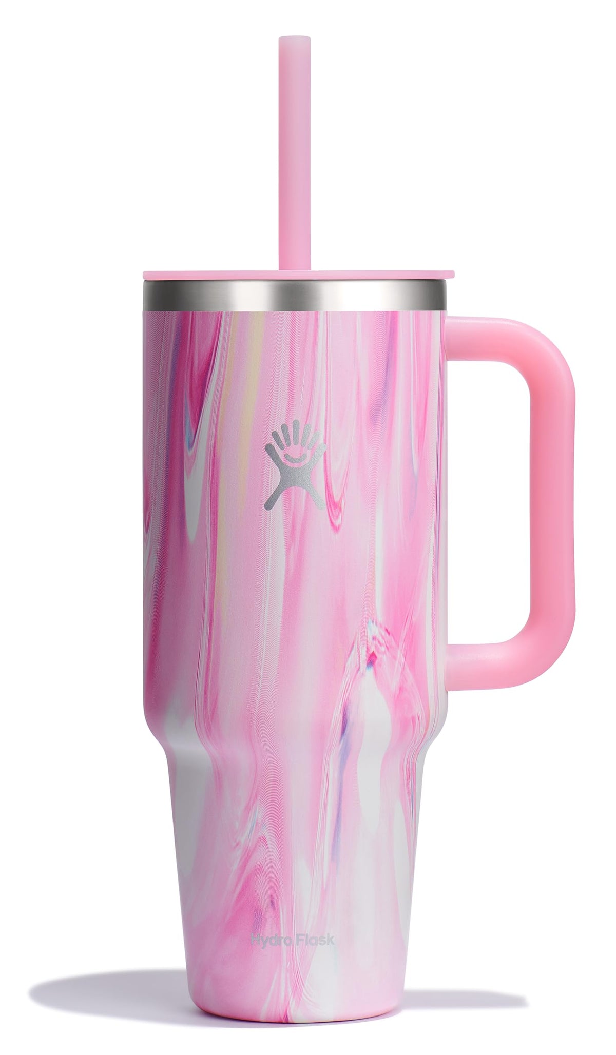 Hydro Flask Travel Tumbler with Handle, Lid and Straw - Insulated Stainless Steel in 40 Oz Trillium