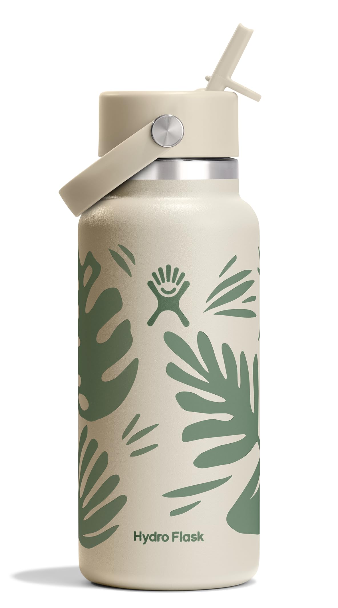 Hydro Flask Water Bottle - Insulated Stainless Steel - Wide Straw Lid, Non Spill, Leakproof in 24 Oz Ivory