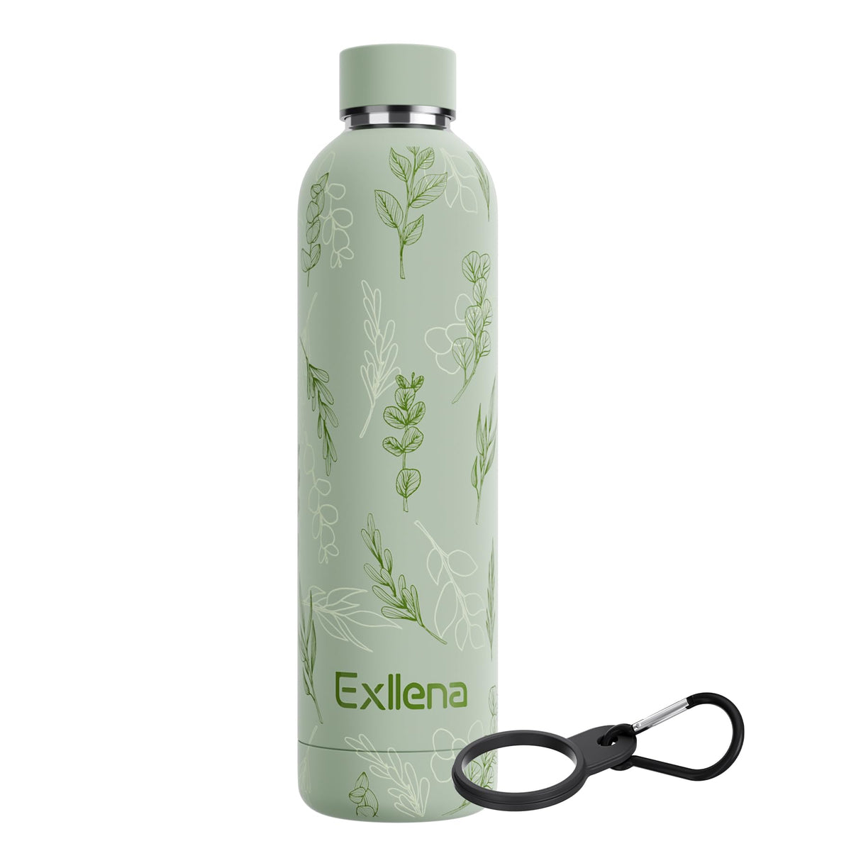 Exllena Small Water Bottle 12oz with Clip, Double Wall Stainless Steel Vacuum Small Insulated Water Bottle Keeps Drinks Cold 24 Hrs/Hot 12 Hrs for Kids Handbag School BPA Free (Mint)