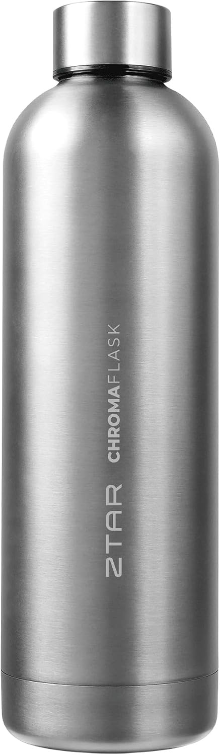 ZTAR Chroma Flask Insulated Stainless Steel Water Bottle – Leak-Proof, Keeps Drinks cool or warm, For Travel, Gym, and Office, Ideal Gift for Women, Men & Kids, 25oz (750ml) - Gray