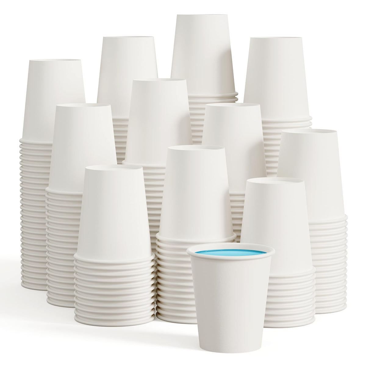 LITOPAK 400 Pack 8 oz Paper Cups, White Disposable Coffee Cups