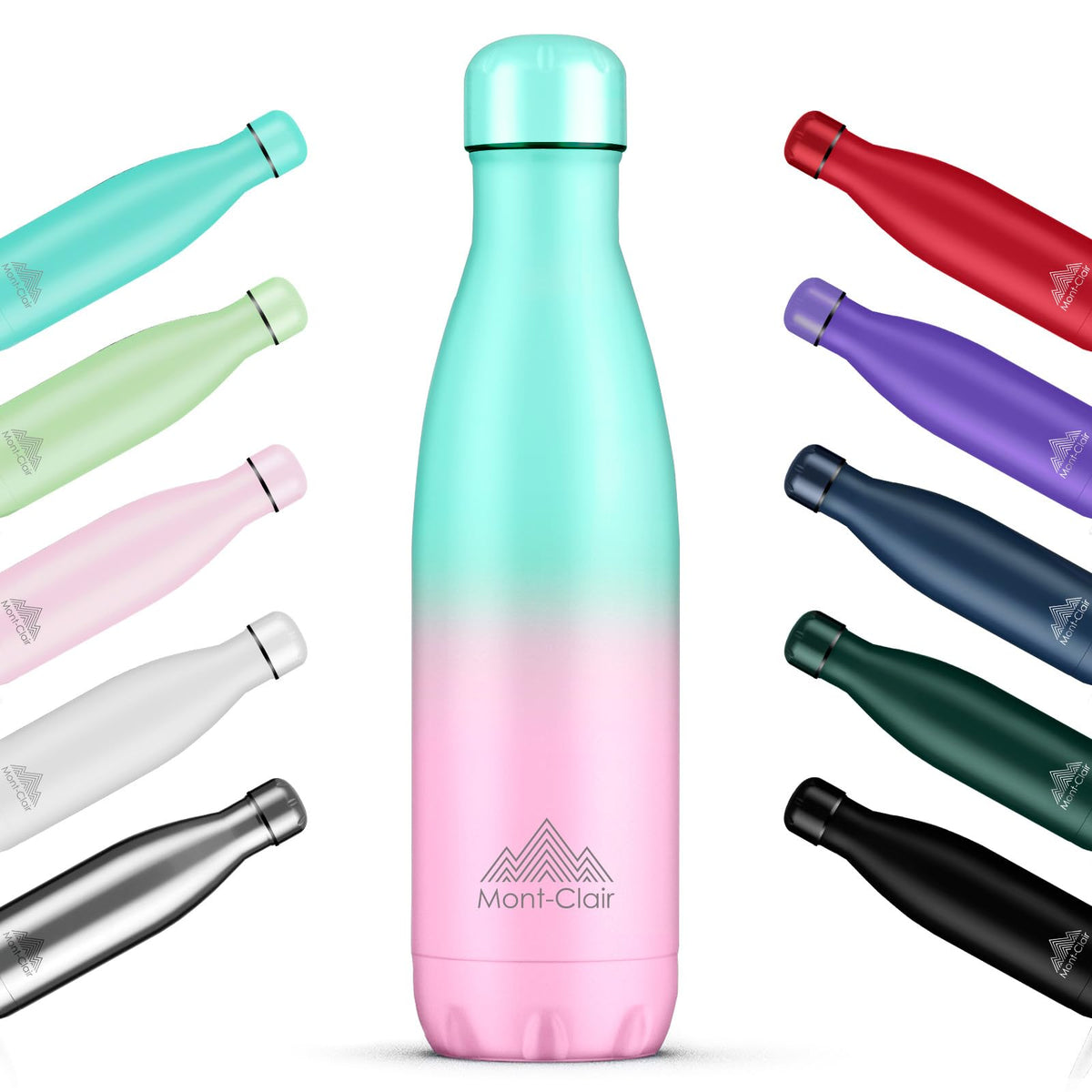 LO Stainless Steel Water Bottle, Vacuum Insulated, Leakproof, 17oz