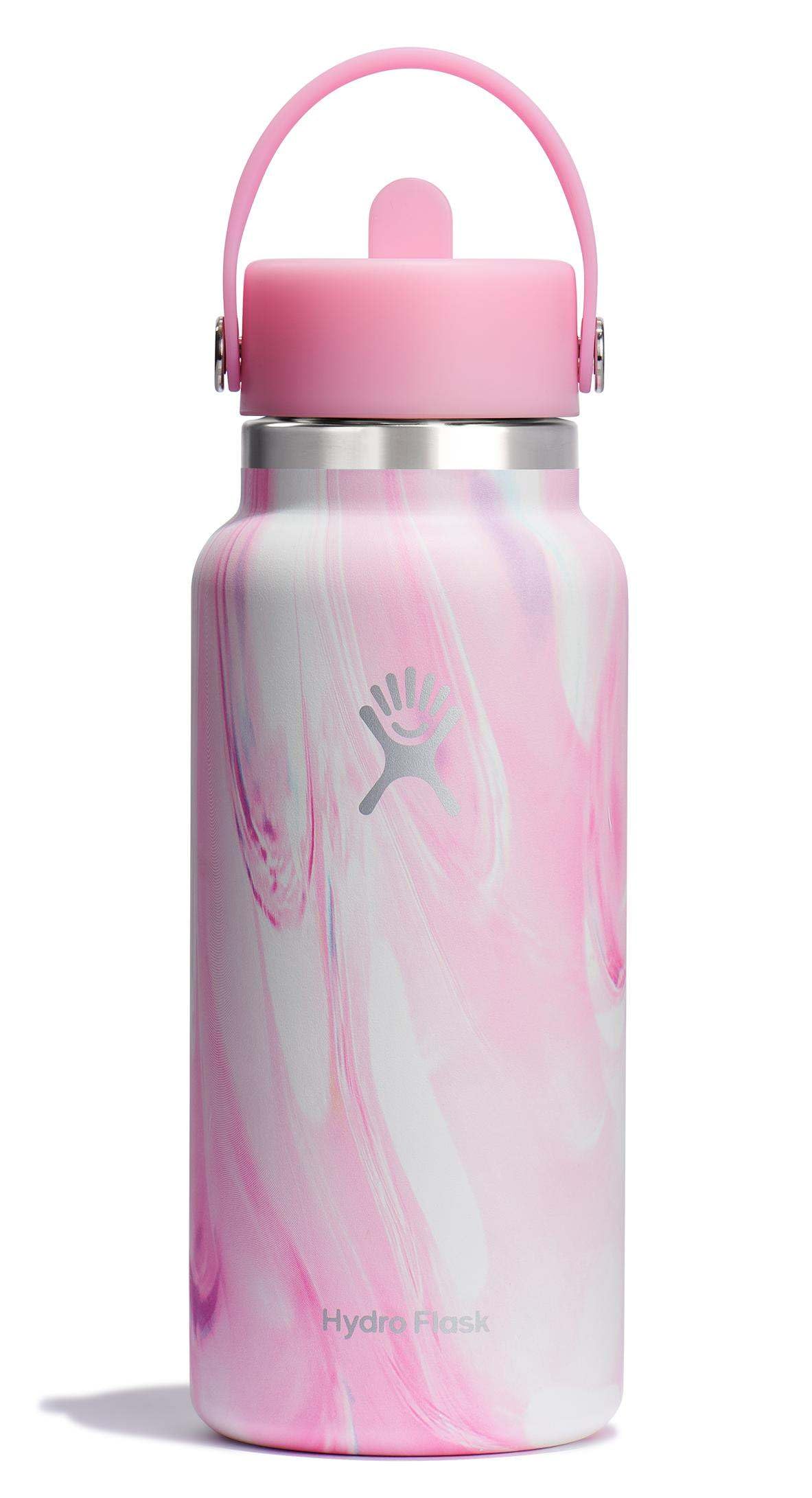 Hydro Flask Water Bottle - Insulated Stainless Steel - Wide Straw Lid, Non Spill, Leakproof in 24 Oz Ivory