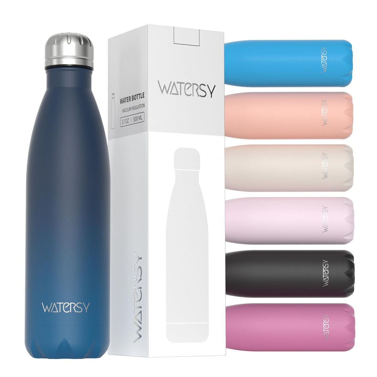 WATERSY Stainless Steel water bottle,17oz Insulated Water Bottles