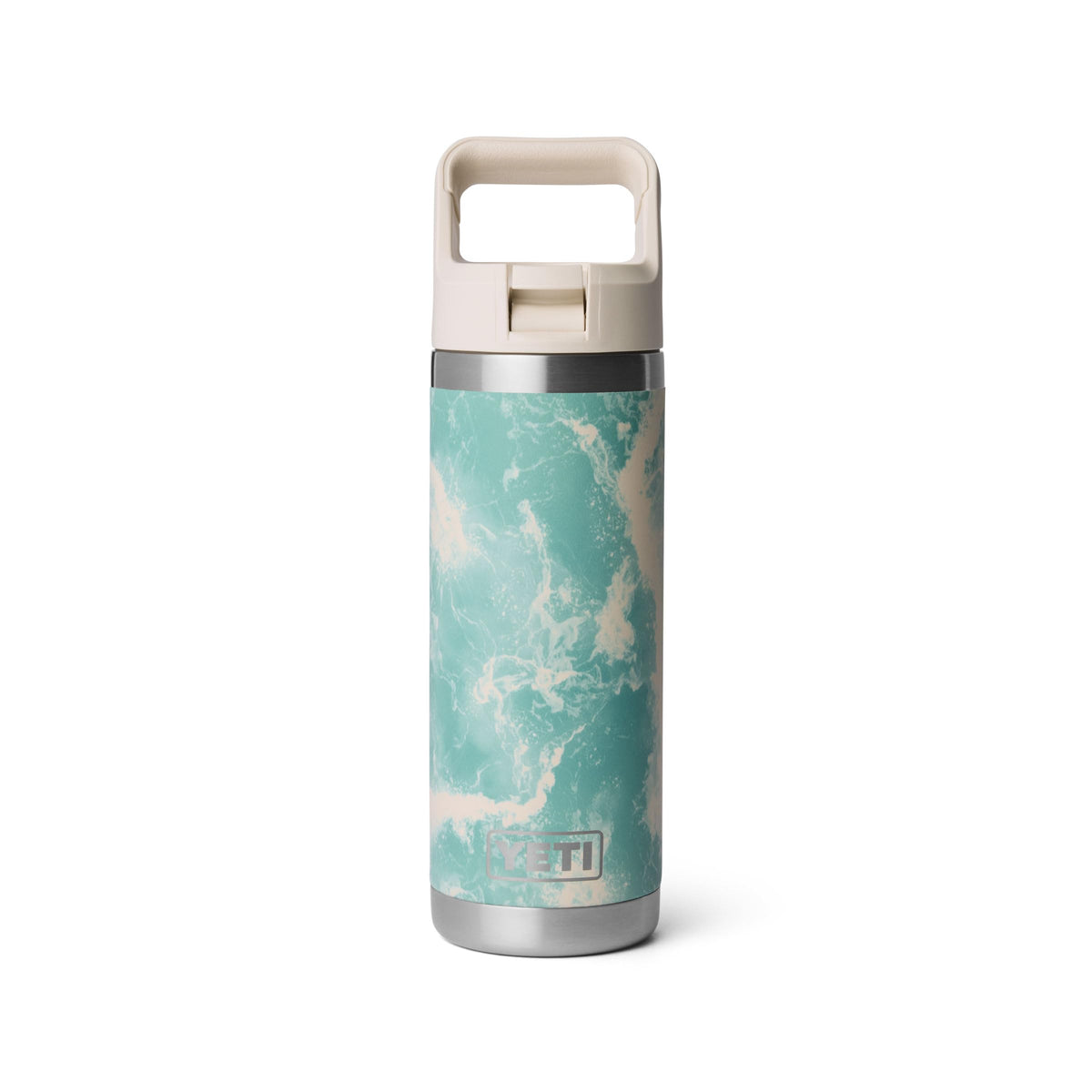 YETI Rambler 18 oz Bottle, Vacuum Insulated, Stainless Steel with Straw Cap, Navy