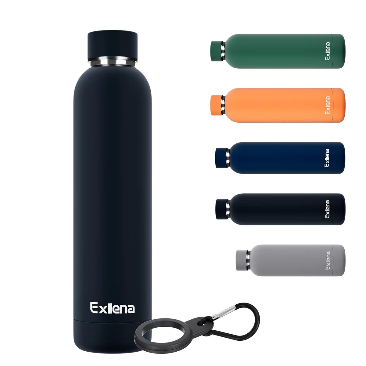 Exllena Small Water Bottle 12oz with Clip, Double Wall Stainless Steel Vacuum Small Insulated Water Bottle Keeps Drinks Cold 24 Hrs/Hot 12 Hrs for Kids Handbag School BPA Free (Mint)