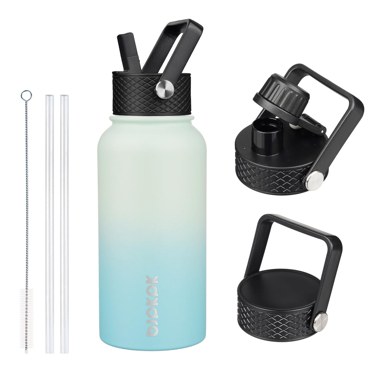 BJPKPK 64oz Insulated Water Bottle, Half Gallon Water Jug with Straw Lid