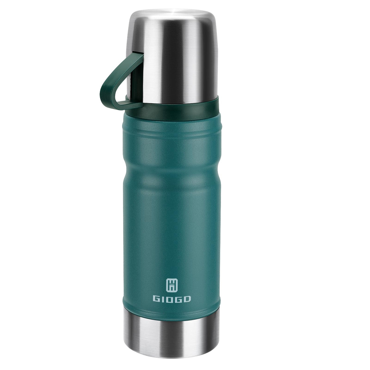 Vacuum Insulated Water Bottle Thermo Water Flask with Cup 680ml/23oz Stainless Steel Thermal Water Bottles Thermo for Hot and Cold Drinks Coffee Water(Black,Single)
