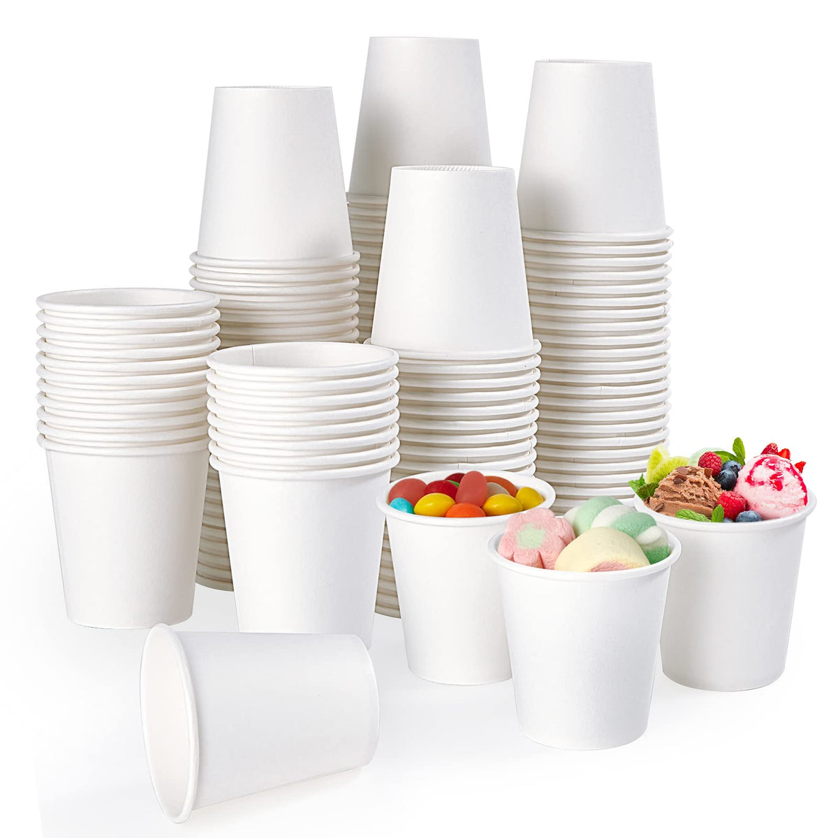 TV TOPVALUE 5 oz Paper Cups, 600 Count Disposable Bathroom Cups Bulk,White