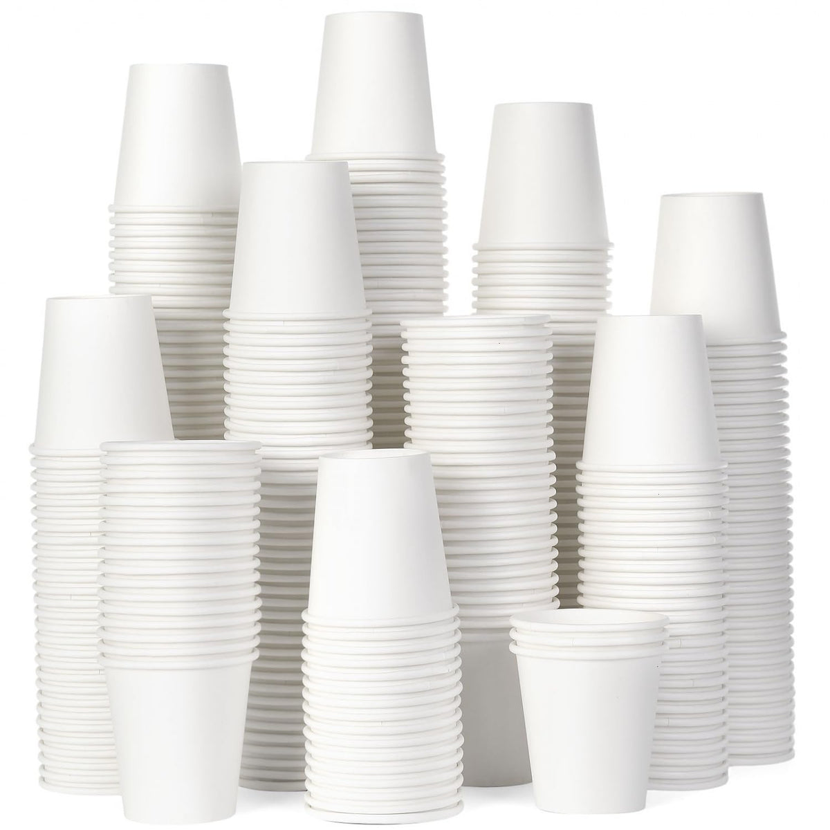 Vumdua 300 Pcs 6 oz Disposable Paper Cups, Hot Cold Beverage Drinking Cup for Coffee, Water, Tea, Juice, Espresso & Cortado (White)