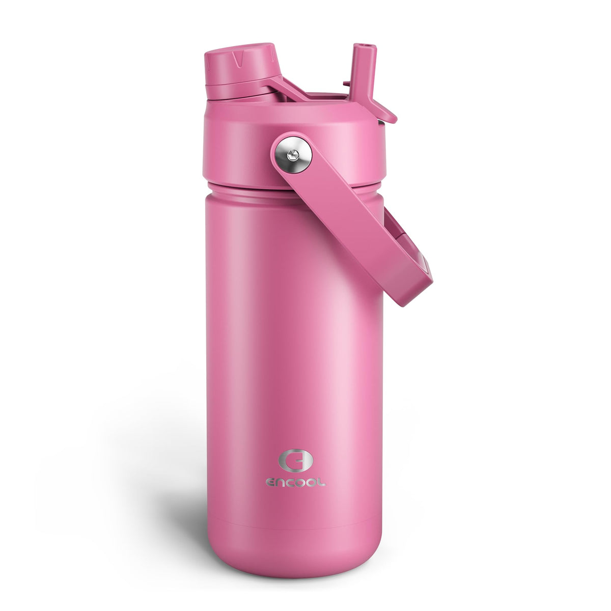 ENCOOL Insulated Water Bottle with Straw Stainless Steel Water Bottle, Leak-Proof, BPA-Free, Double Wall Vacuum Keeps Cold for 24 Hours for Sports, Travel, School (26 oz, Black Night)