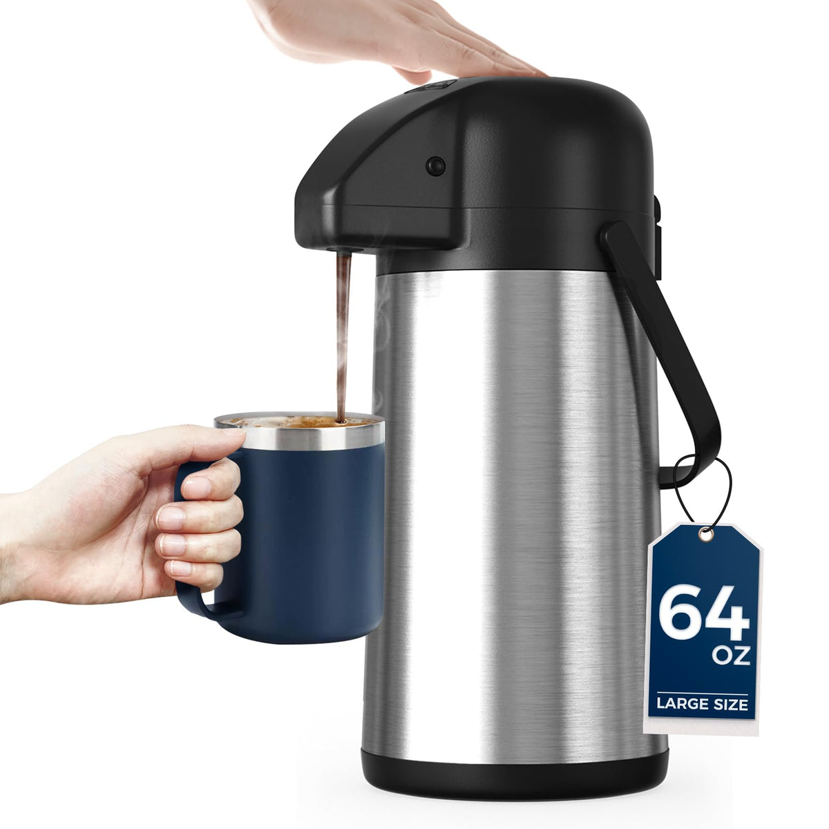 Thermal Coffee Carafe for Keeping Hot – 68OZ Insulated Camping Coffee Pot