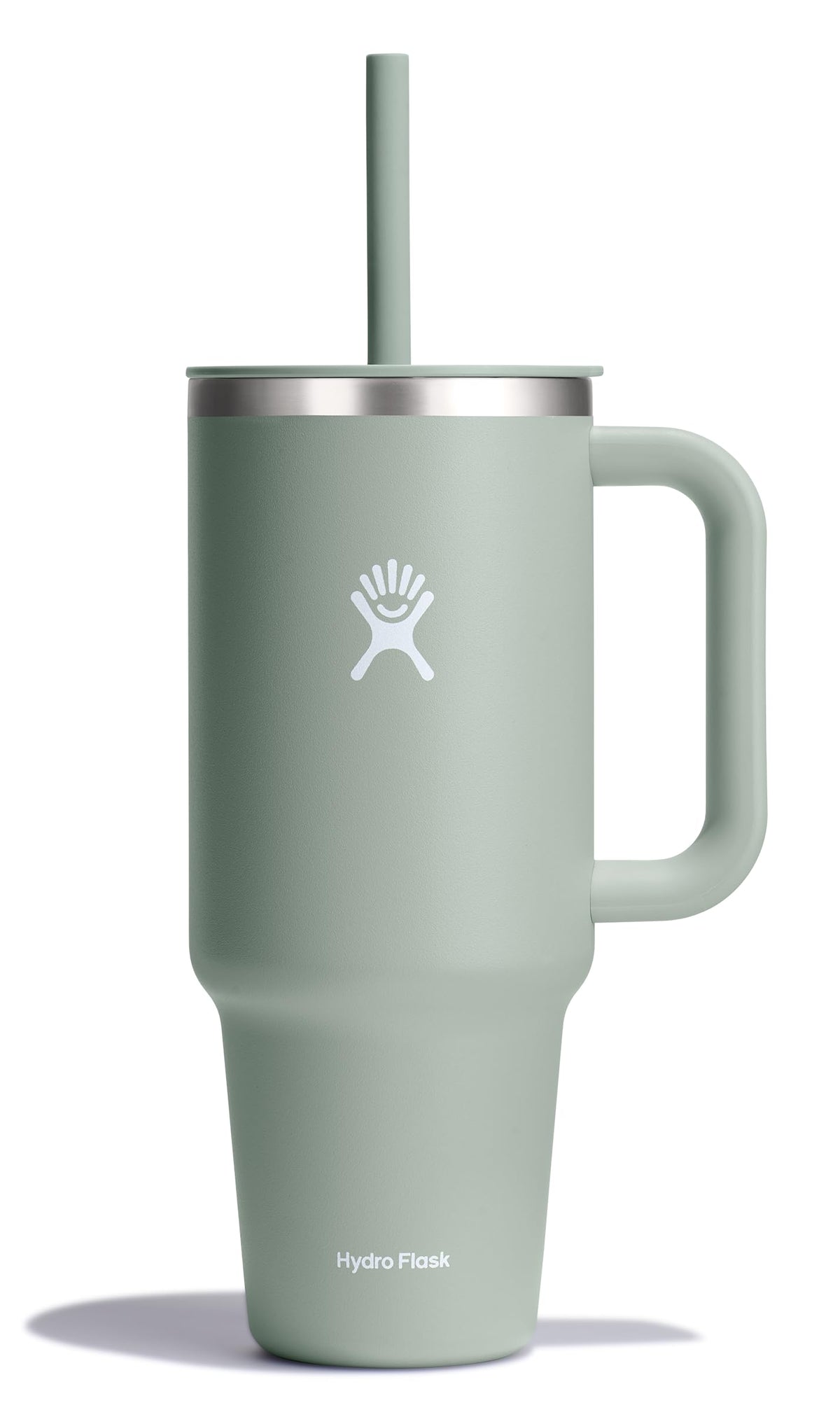 Hydro Flask Travel Tumbler with Handle, Lid and Straw - Insulated Stainless Steel in 40 Oz Trillium