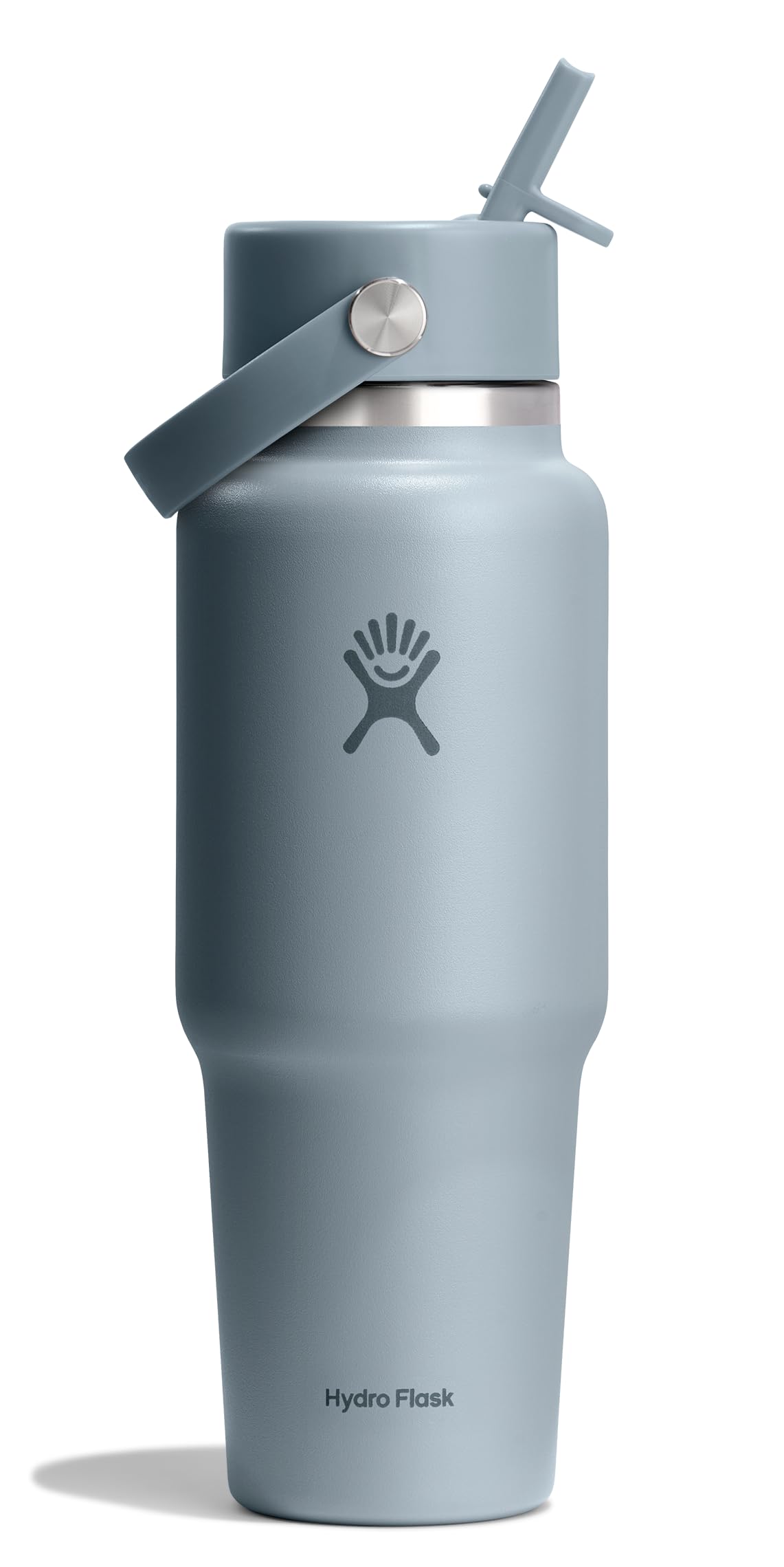 Hydro Flask Travel Water Bottle - Insulated Stainless Steel - Wide Straw Lid, Non Spill, Leakproof in 32 Oz Sandpiper