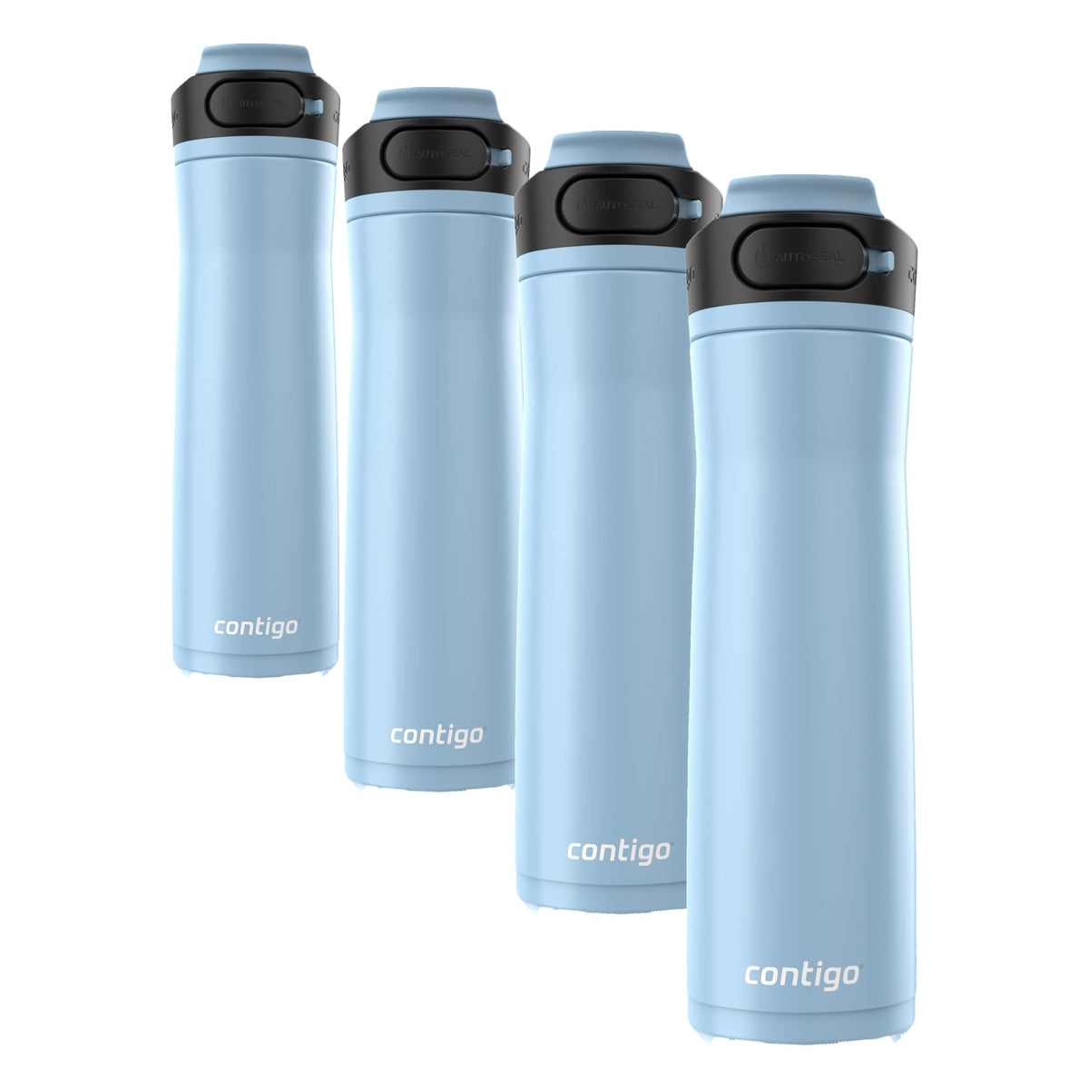Contigo Cortland Chill 2.0 Blueberry Stainless Steel Water Bottle Vacuum-Insulated Spill-Proof Lid 24oz Ideal for Hot or Cold Drinks Interchangeable Lid Perfect for Kids & Adults