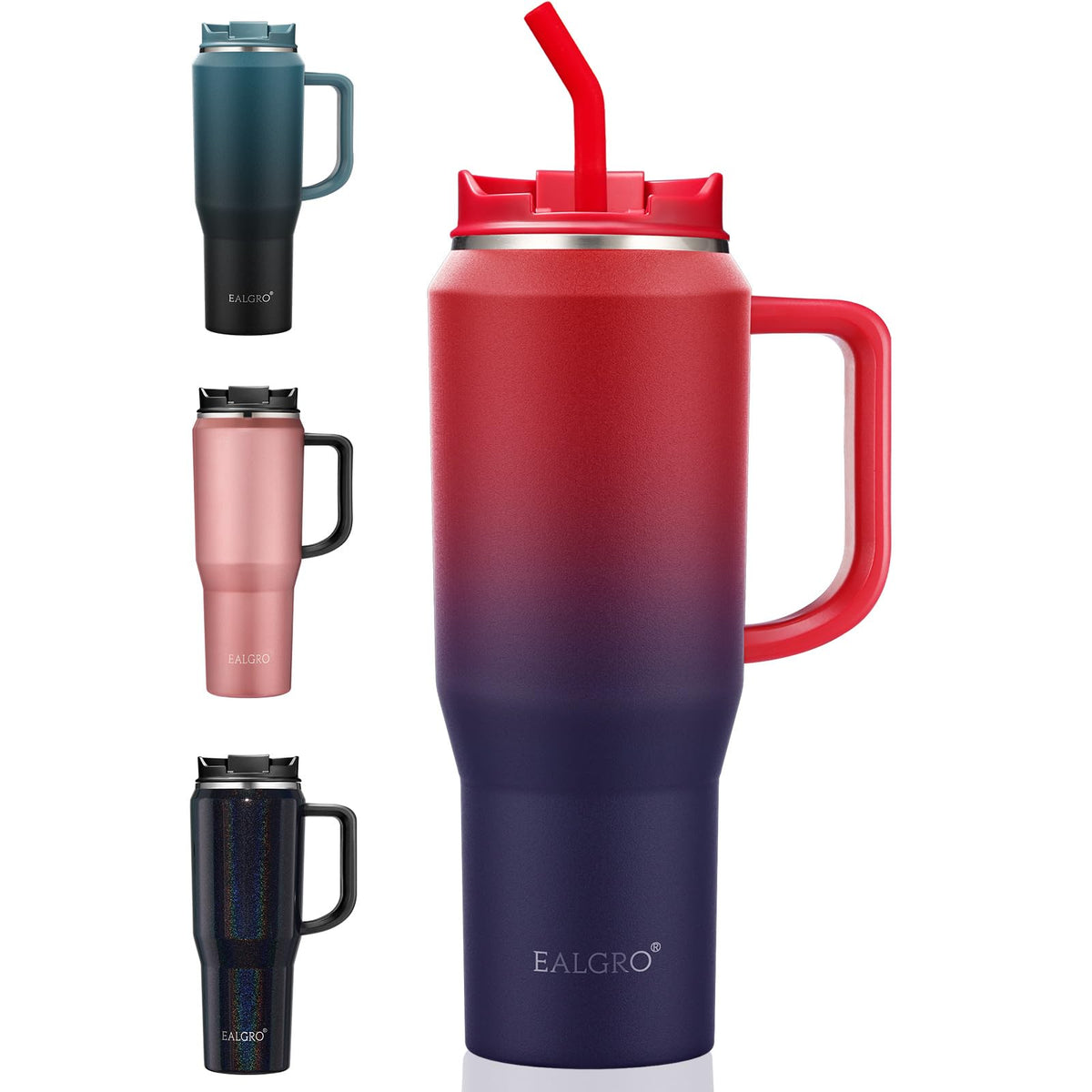 EALGRO 40 oz Tumbler with Handle, Insulated Tumblers with Lid and Straw