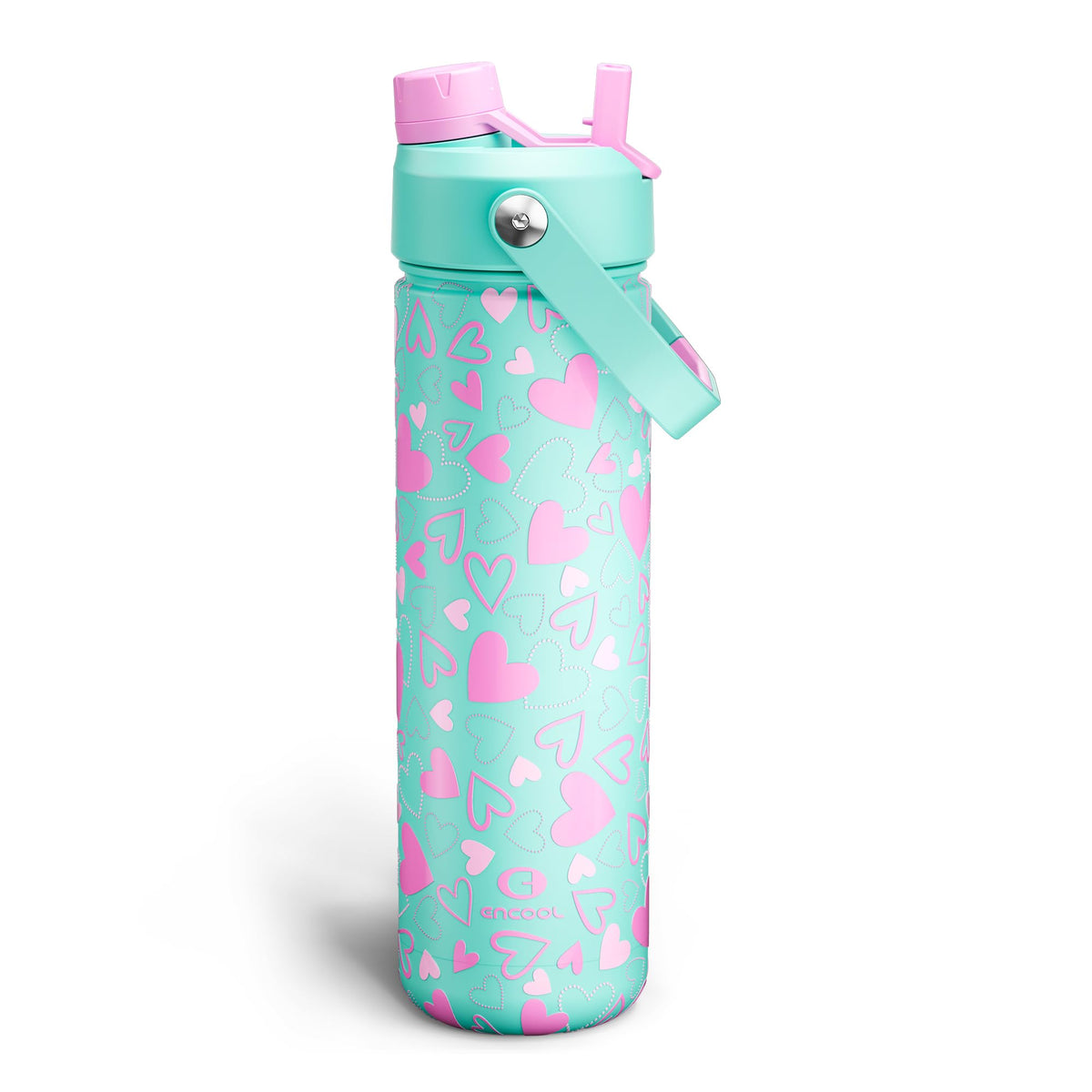 ENCOOL Insulated Water Bottle with Straw Stainless Steel Water Bottle, Leak-Proof, BPA-Free, Double Wall Vacuum Keeps Cold for 24 Hours for Sports, Travel, School (26 oz, Black Night)