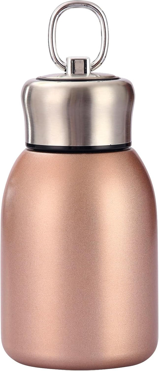 Stainless Steel Mini Vacuum Insulated Water Bottle for Hot & Cold Drinks, Travel Coffee Cup 10.2oz/300ml (Gold)