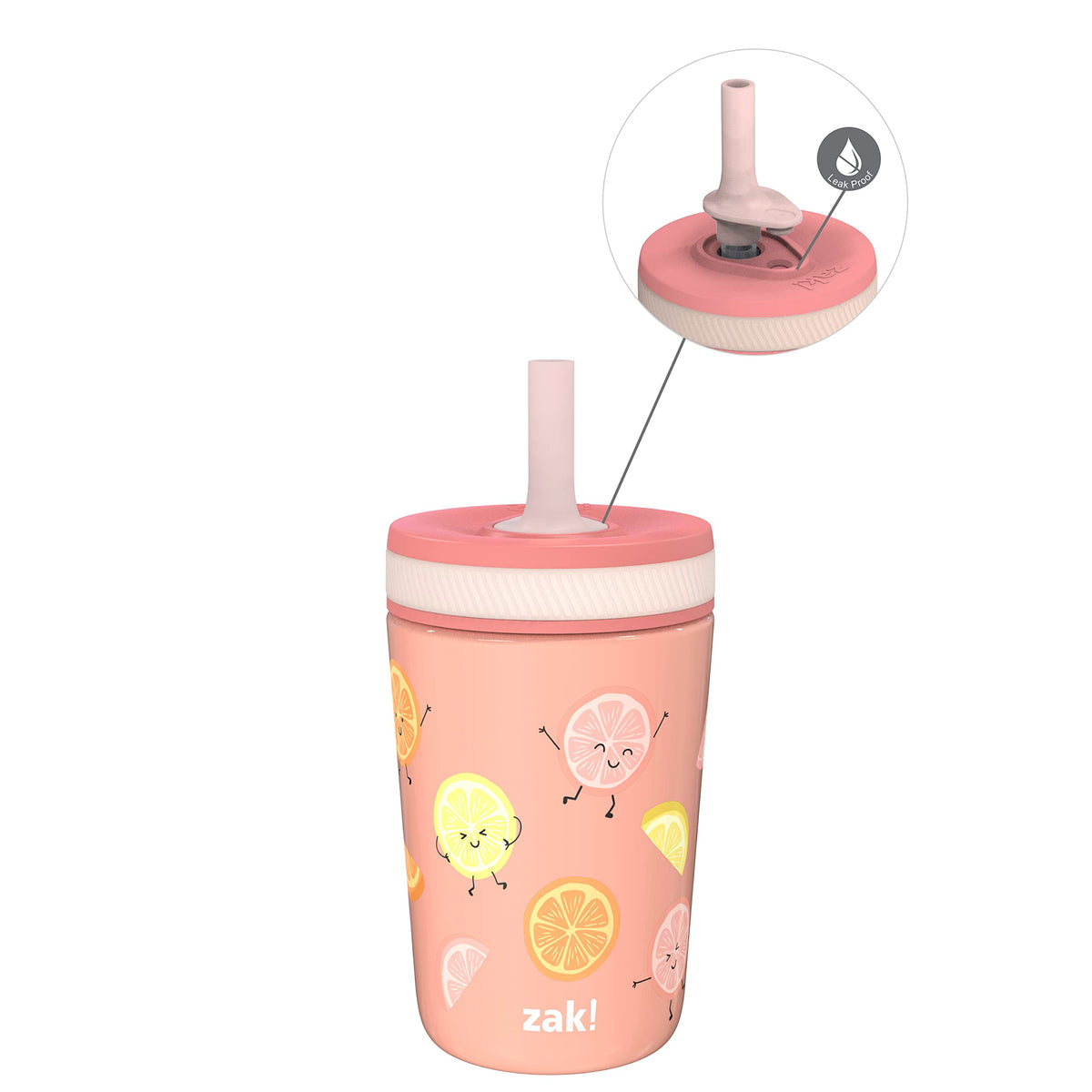 Zak Designs Spaceships Kelso 12oz Stainless Steel Leak-Proof Toddler Cup