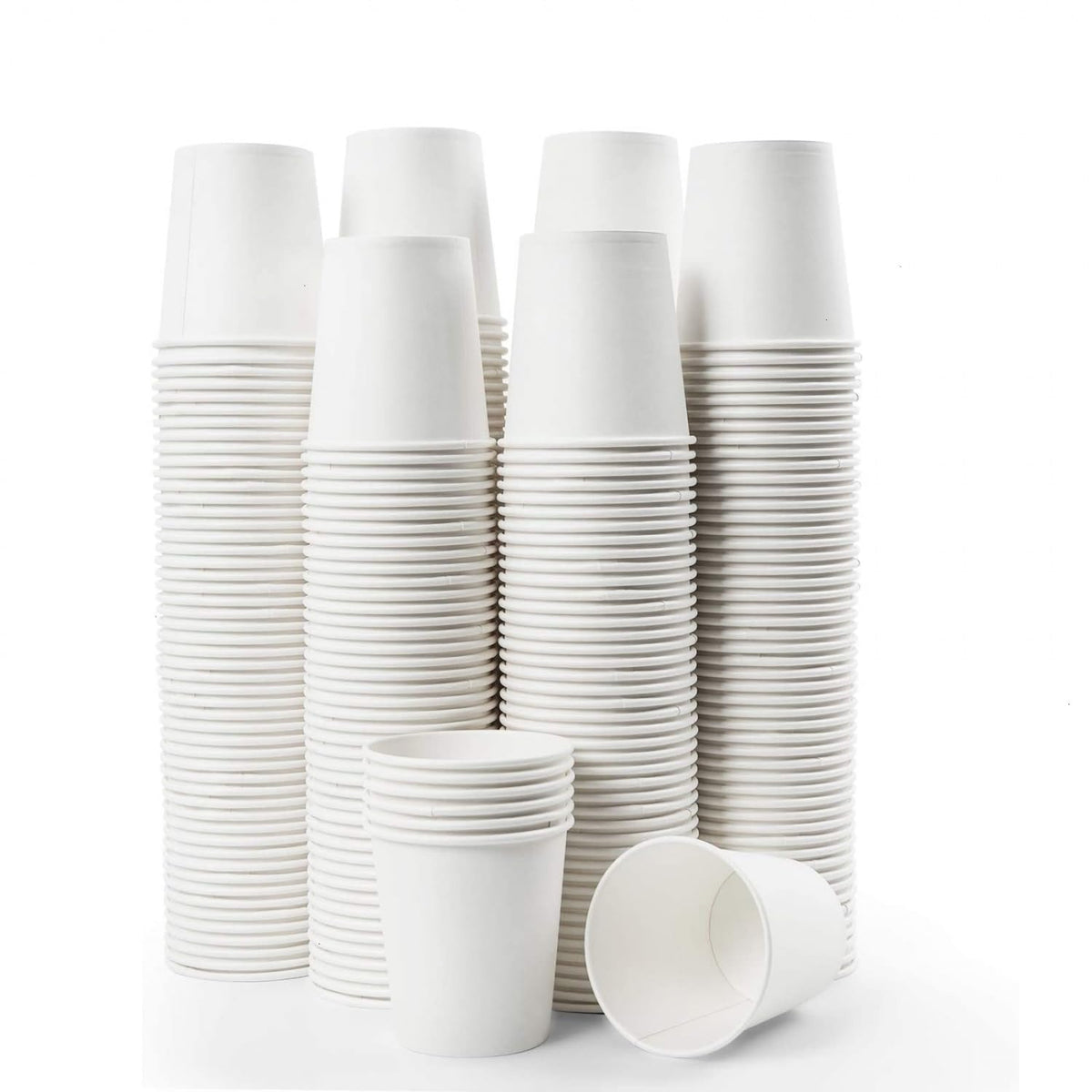 Vumdua 300 Pcs 6 oz Disposable Paper Cups, Hot Cold Beverage Drinking Cup for Coffee, Water, Tea, Juice, Espresso & Cortado (White)