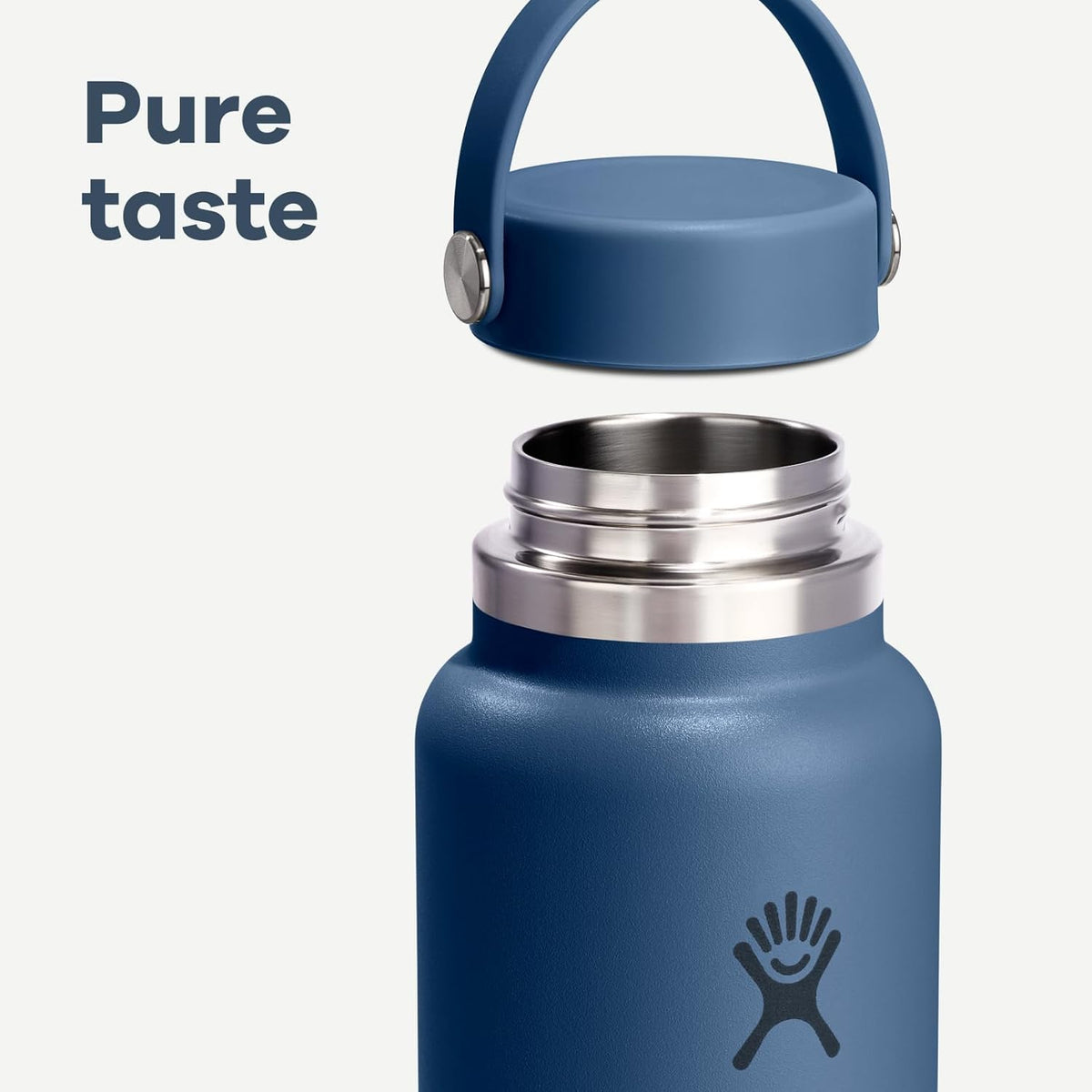 Hydro Flask Water Bottle - Insulated Stainless Steel - Wide Mouth Flex Lid, Non Spill, Leakproof and Refillable in 32 Oz Harbor Blue