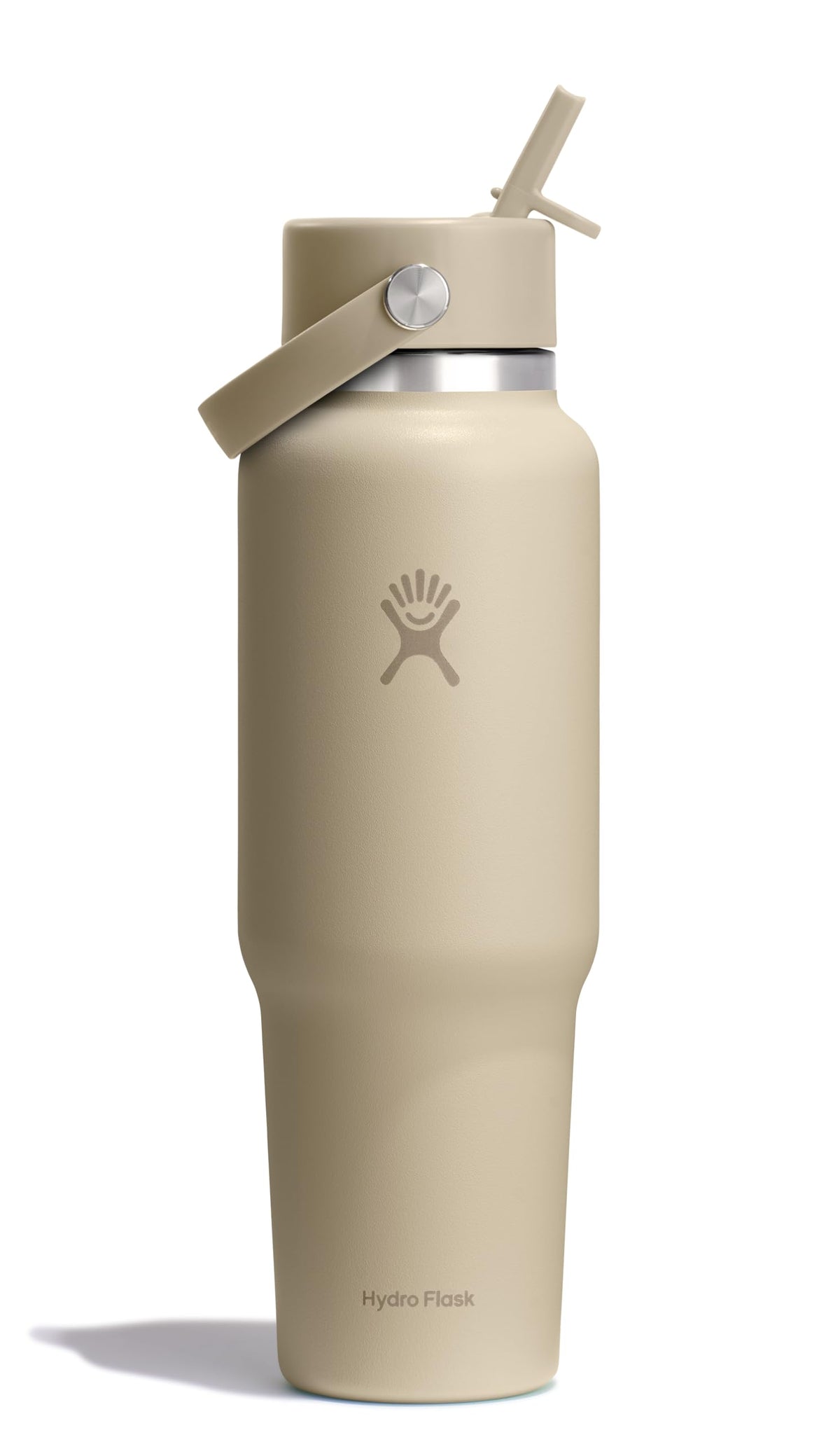 Hydro Flask Travel Water Bottle - Insulated Stainless Steel - Wide Straw Lid, Non Spill, Leakproof in 32 Oz Sandpiper