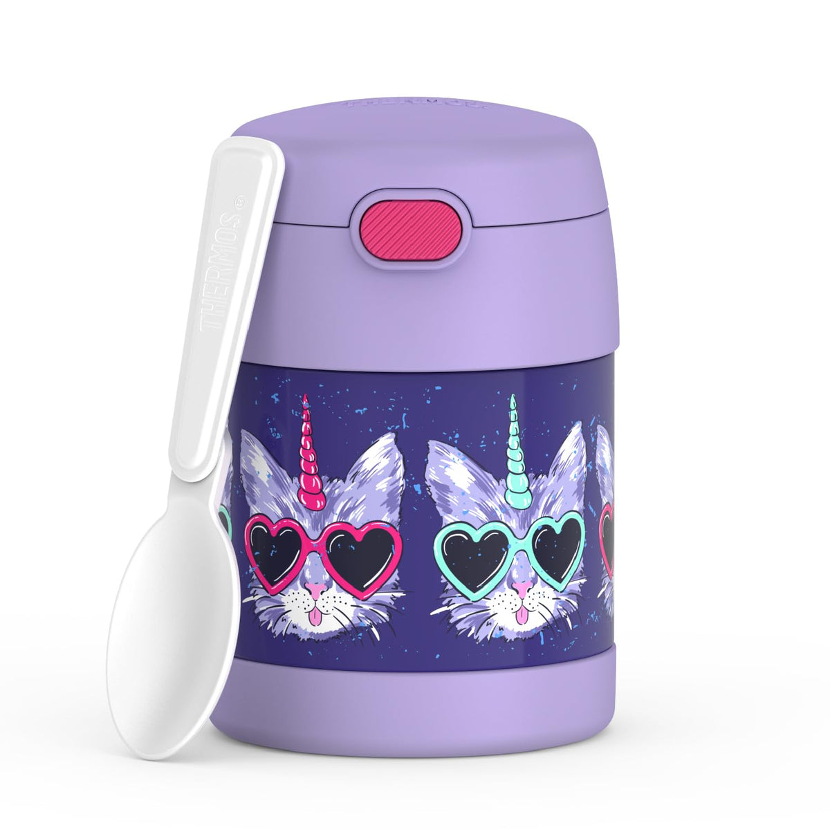 THERMOS FUNTAINER Kids Food Jar with Spoon, 10oz, Navy