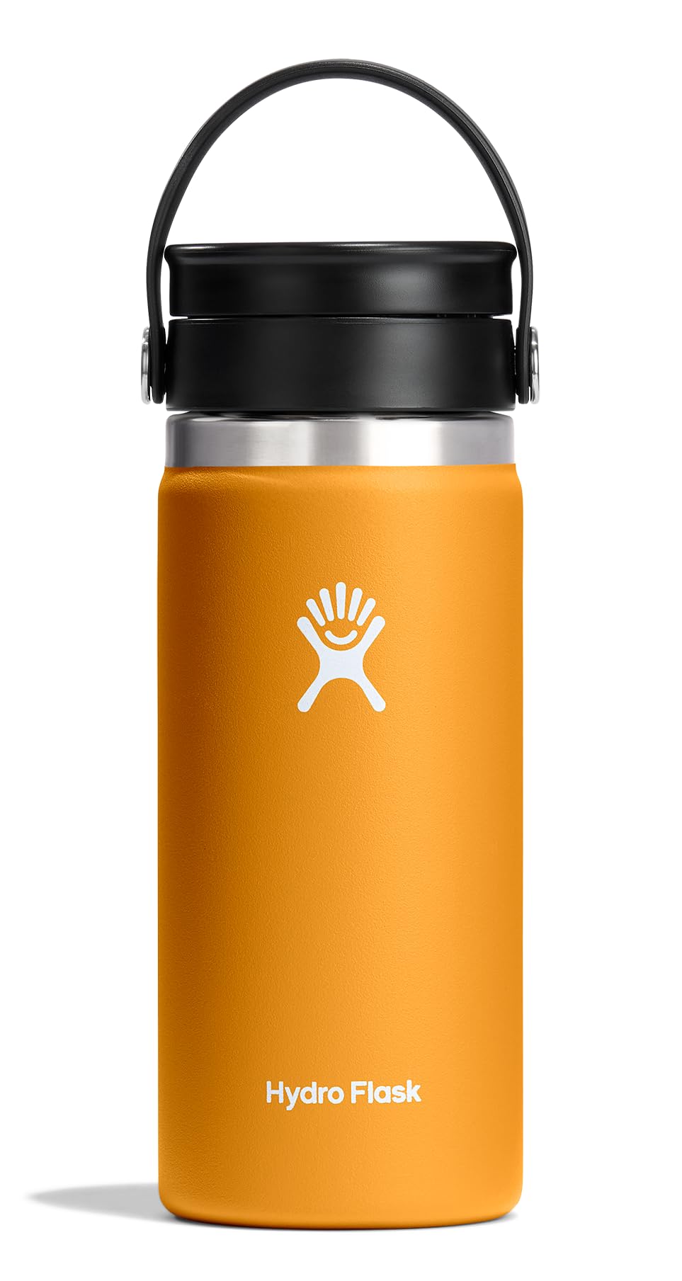 Hydro Flask Water Bottle - Insulated Stainless Steel - Wide Mouth Flex Sip Lid, Non Spill, Leakproof and Refillable in 16 Oz White