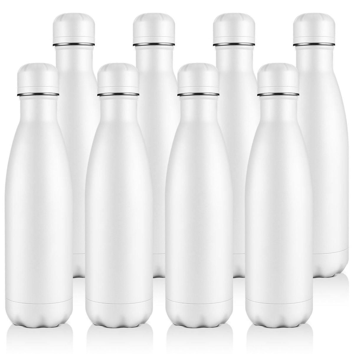 Volhoply 17oz Insulated Stainless Steel Water Bottle（Silver,1 Pack)