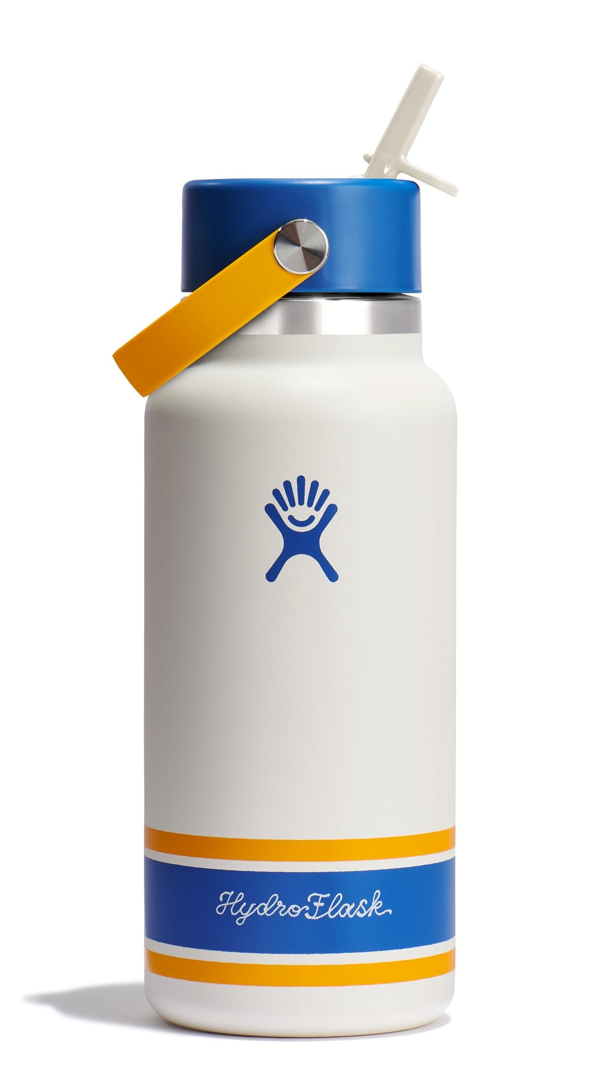 Hydro Flask Water Bottle - Insulated Stainless Steel - Wide Mouth Flex Straw Lid, Non Spill, Leakproof and Refillable in 32 Oz Botanical Bliss Agave