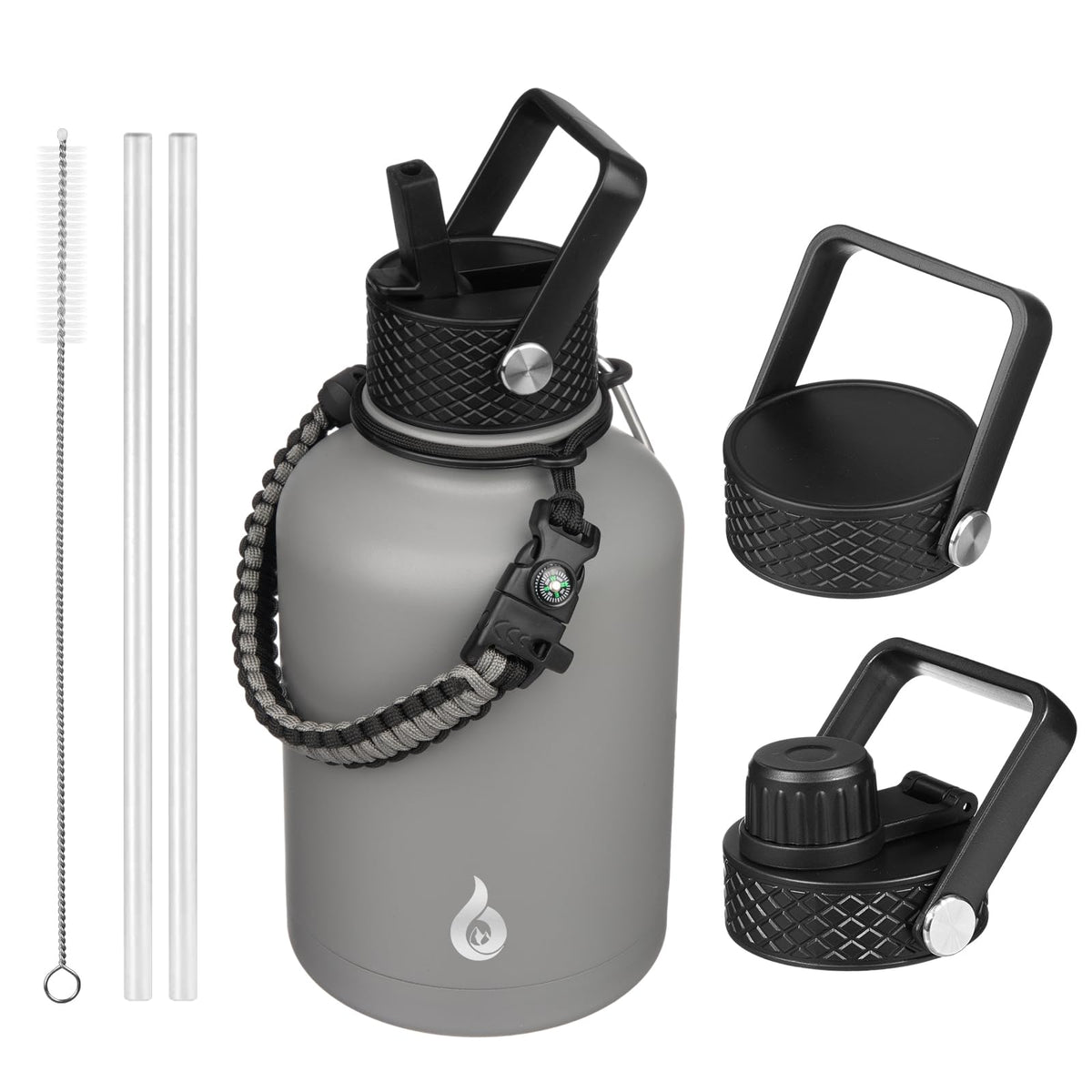BJPKPK 64oz Insulated Water Bottle, Half Gallon Water Jug with Straw Lid