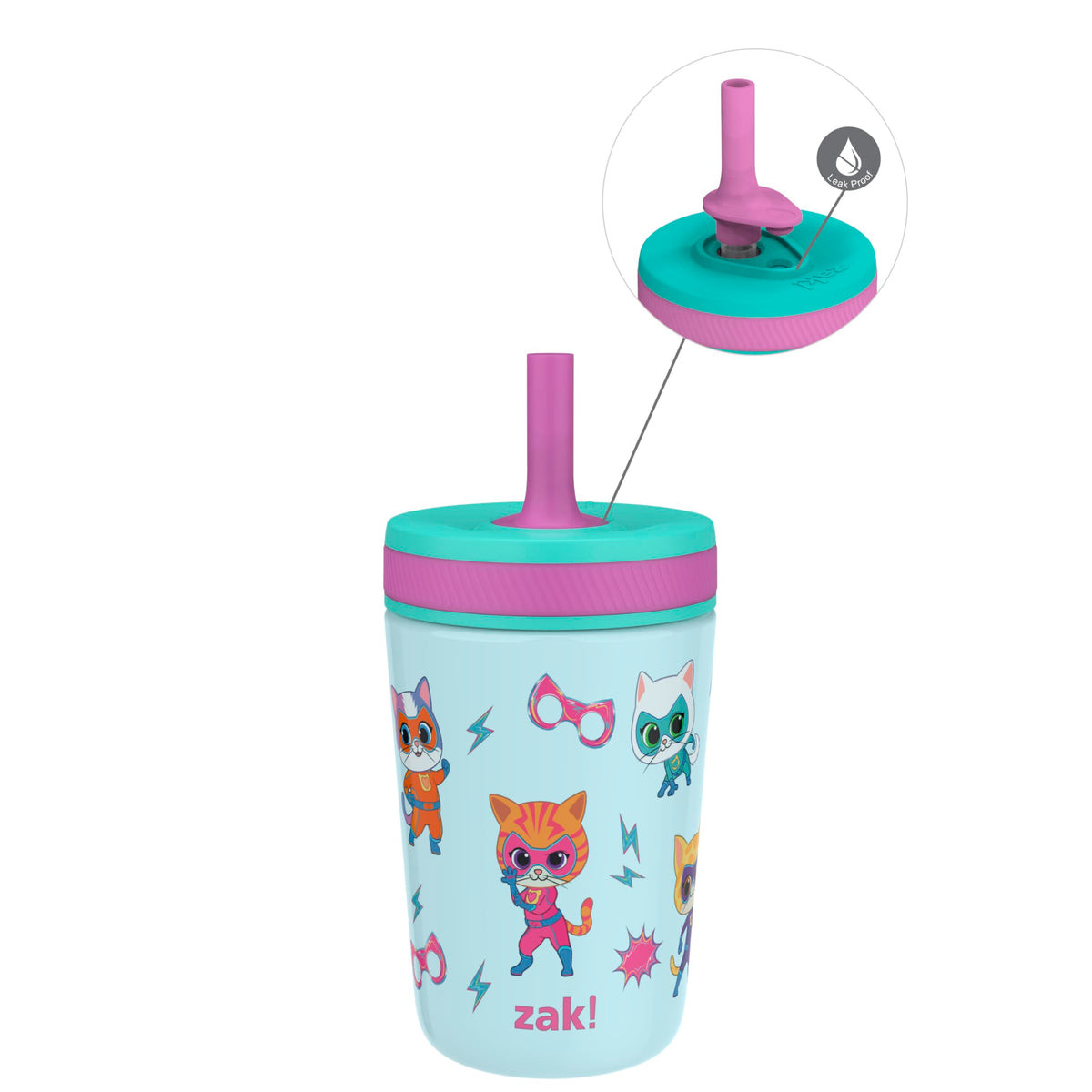 Zak Designs Spaceships Kelso 12oz Stainless Steel Leak-Proof Toddler Cup