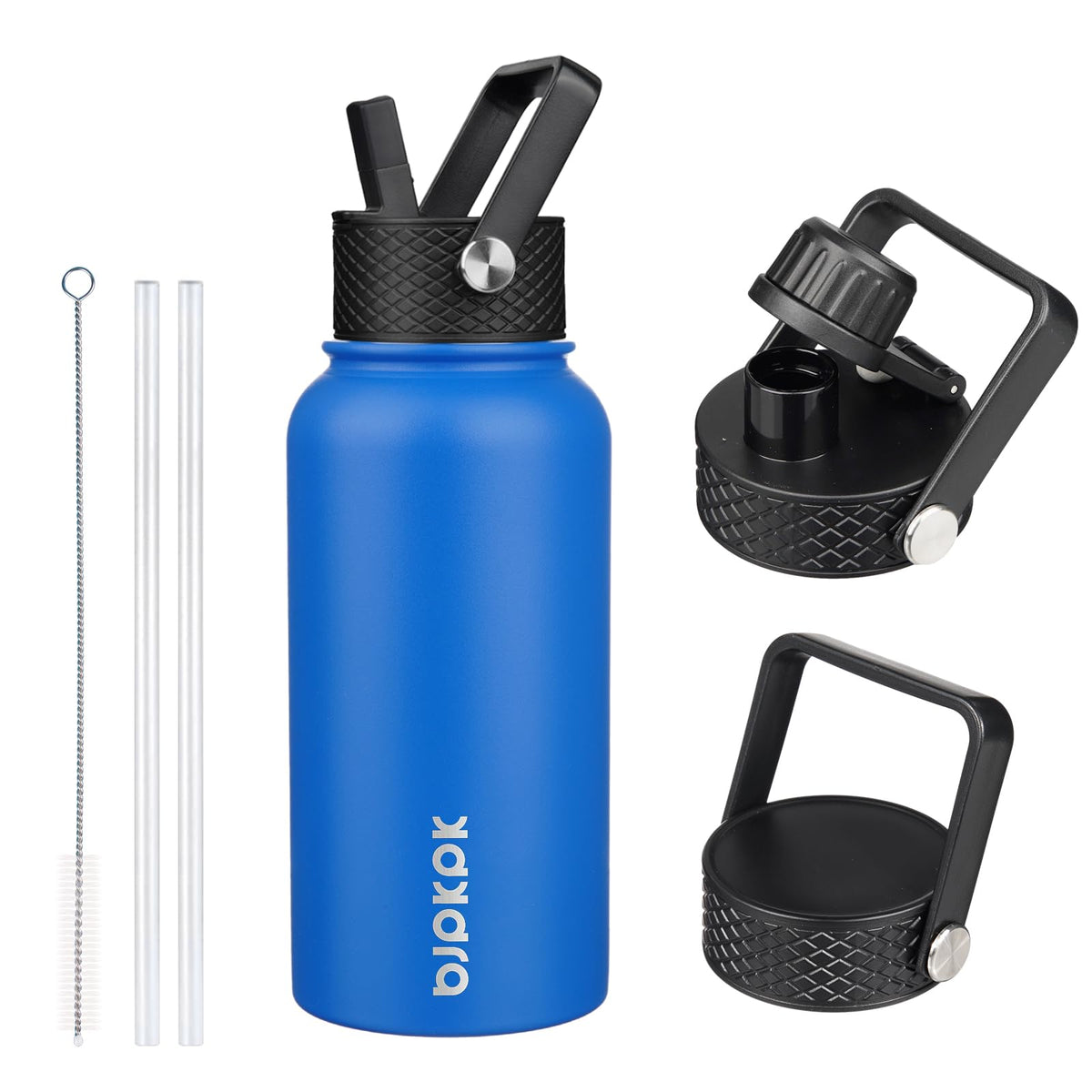 BJPKPK 64oz Insulated Water Bottle, Half Gallon Water Jug with Straw Lid