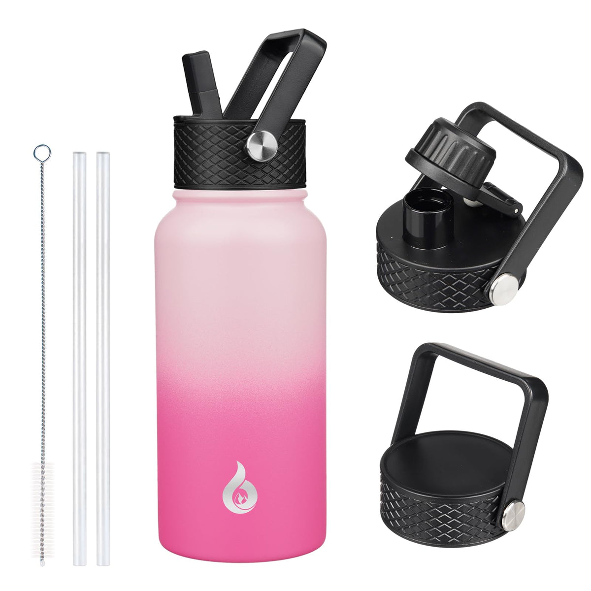 BJPKPK 64oz Insulated Water Bottle, Half Gallon Water Jug with Straw Lid