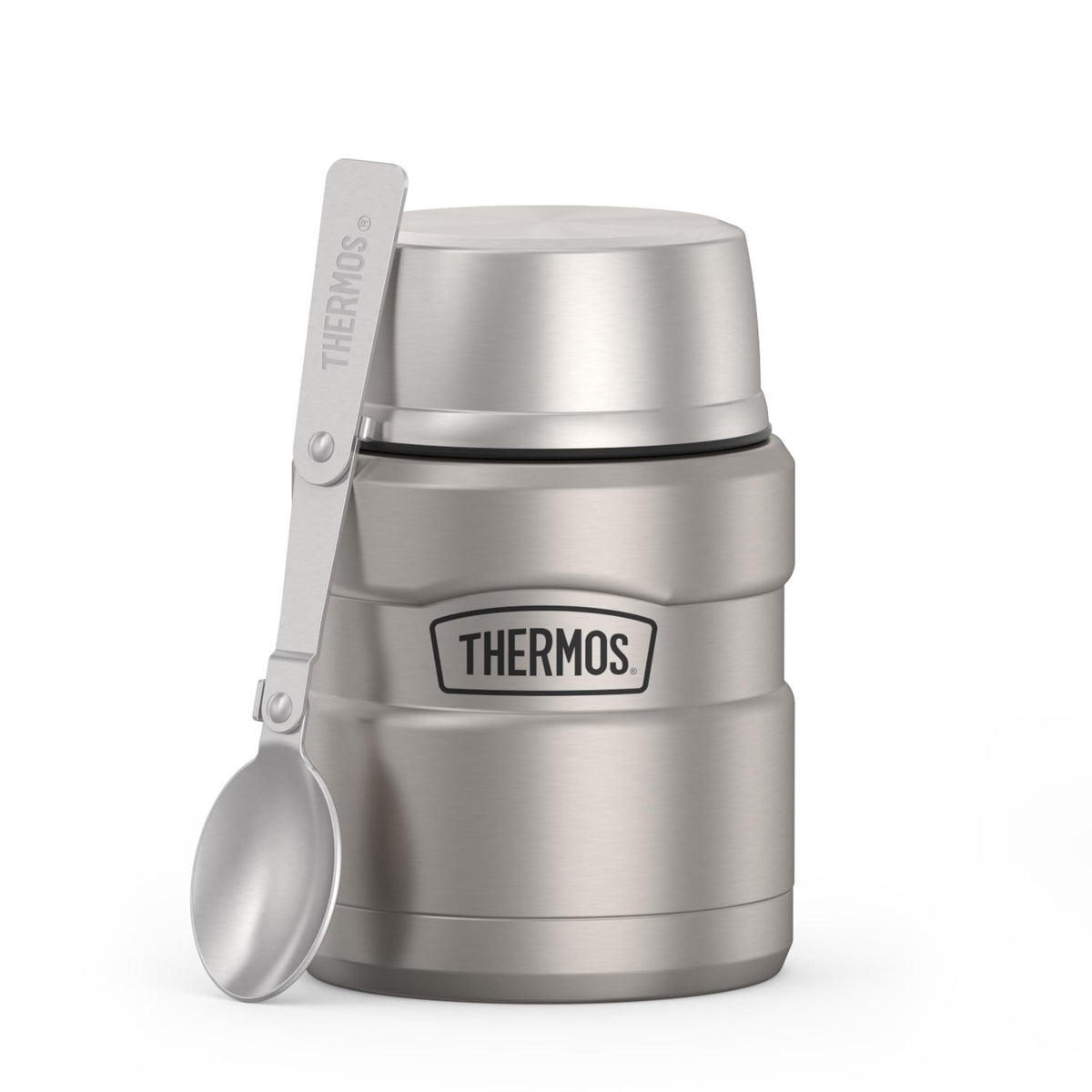 THERMOS Stainless King Food Jar with Handle, 47oz, Matte Stainless Steel