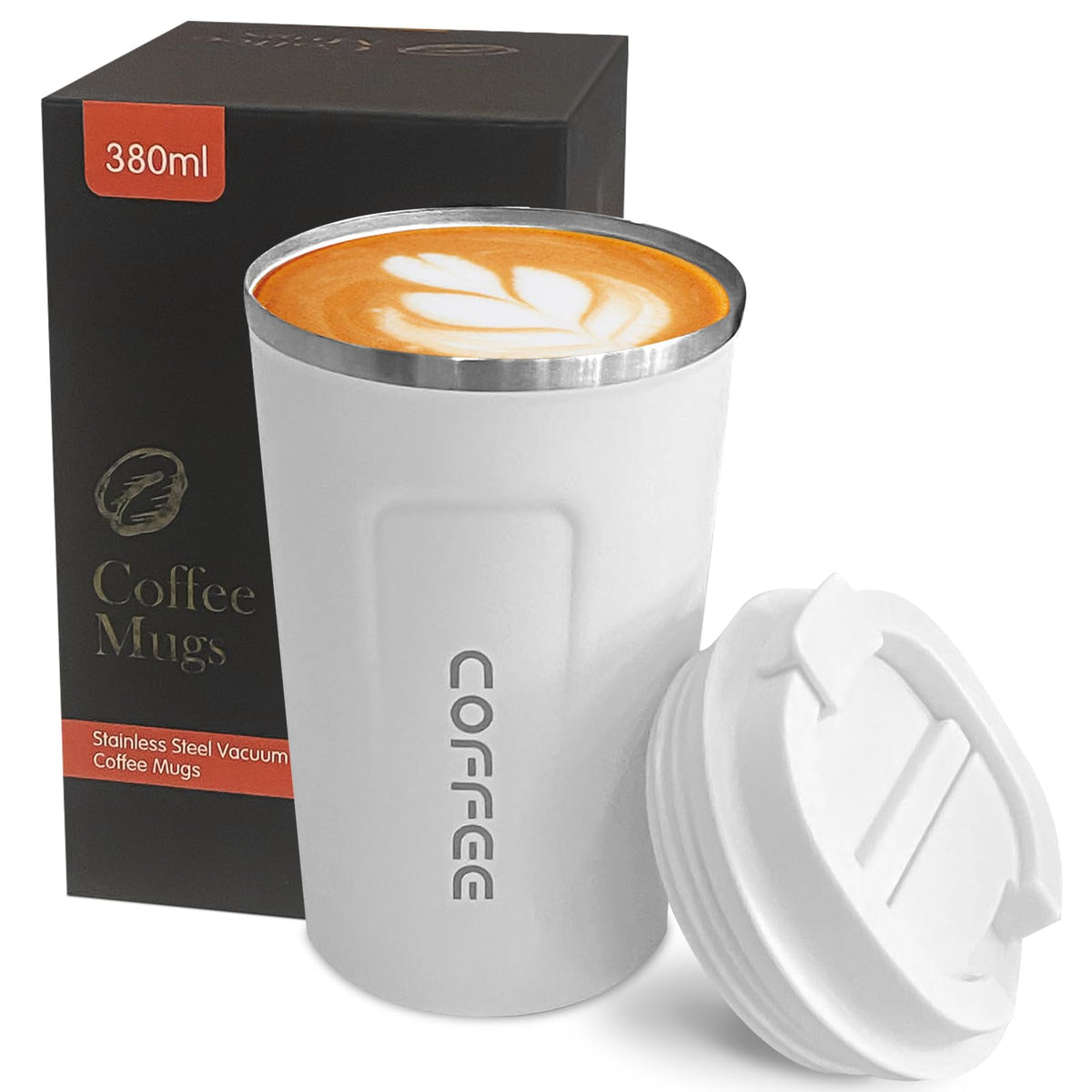 Insulated Travel Coffee Mug, Stainless Steel Coffee Cup with Leakproof Lid