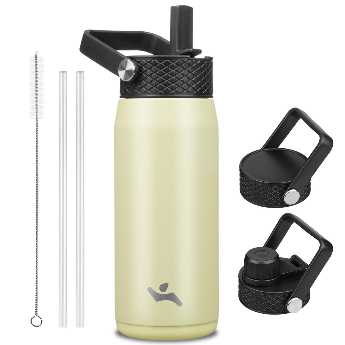 Konokyo 22 oz Insulated Stainless Steel Water Bottle with Straw Lid
