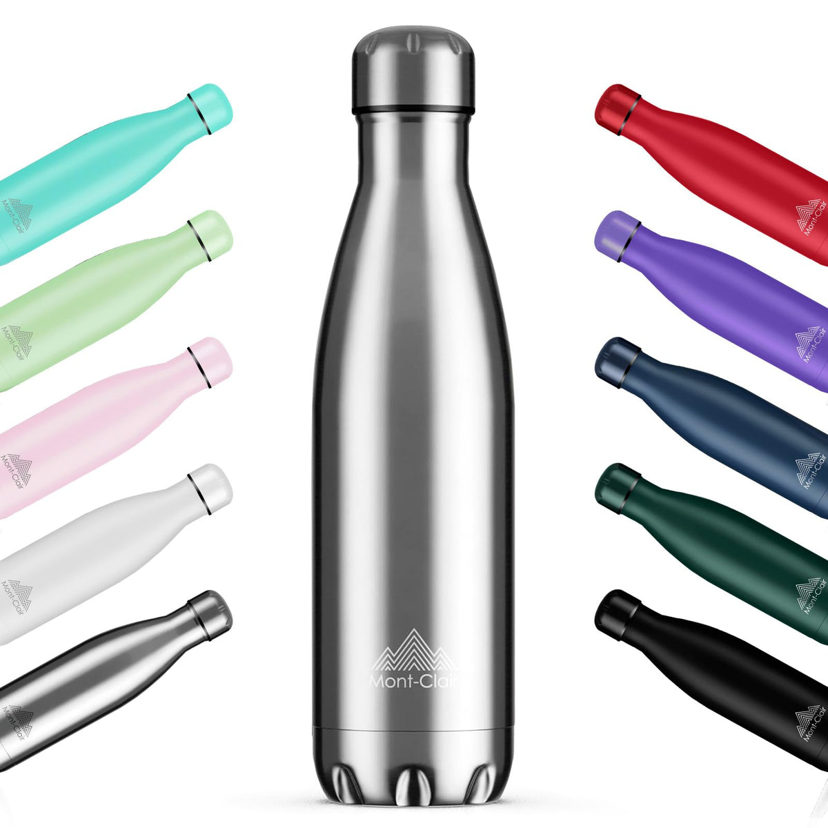 LO Stainless Steel Water Bottle, Vacuum Insulated, Leakproof, 17oz