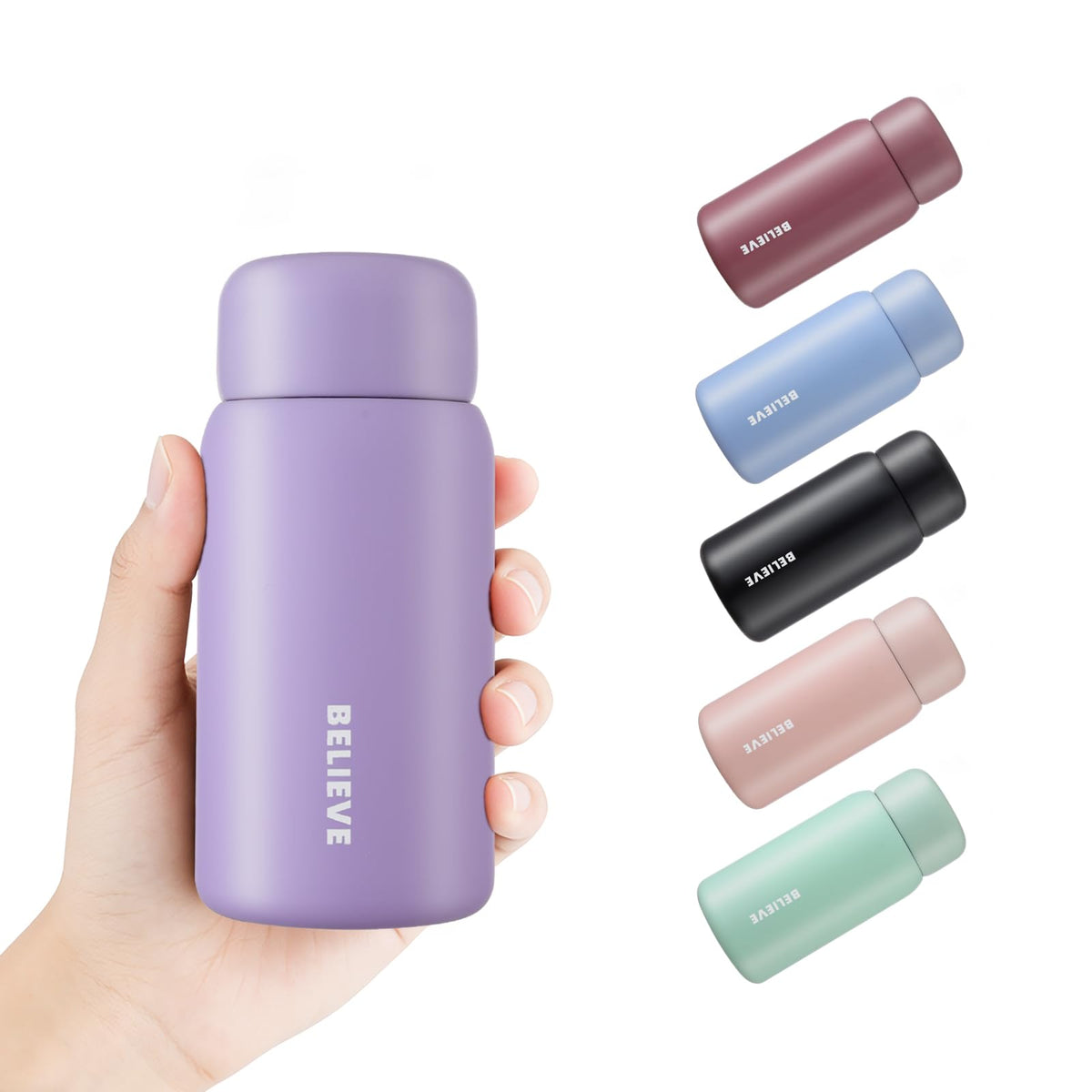 7oz Mini Insulated Water Bottle, Leak-Proof Pocket Size Flask for Hot & Cold Drinks, Portable Small Coffee Cup for Women, Kids, Travel, School & Office