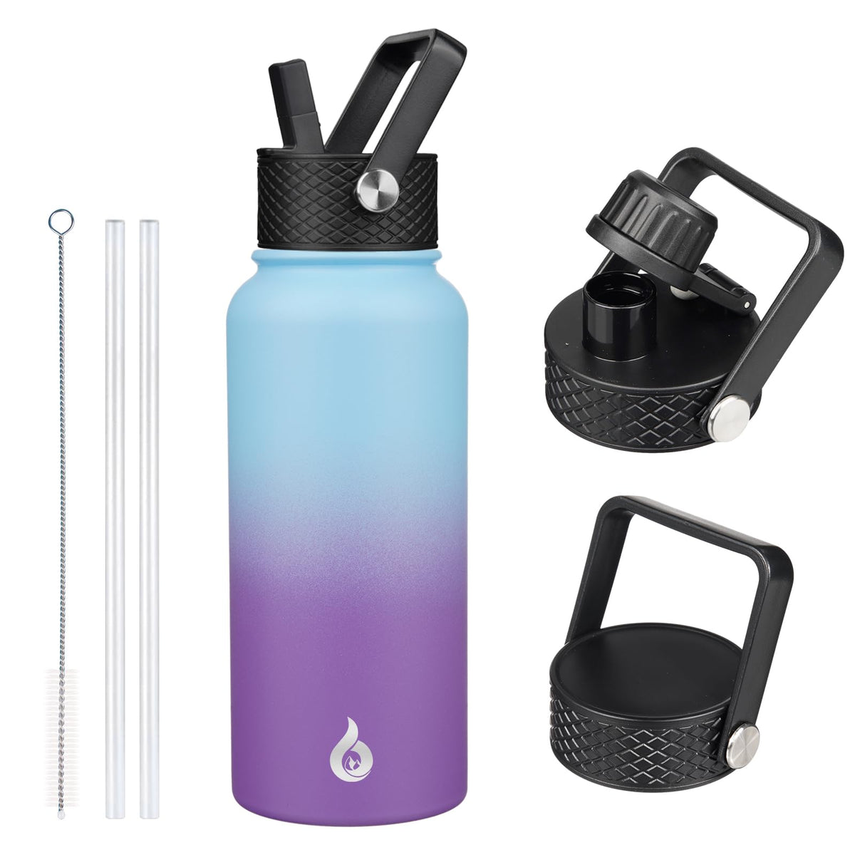 BJPKPK 64oz Insulated Water Bottle, Half Gallon Water Jug with Straw Lid