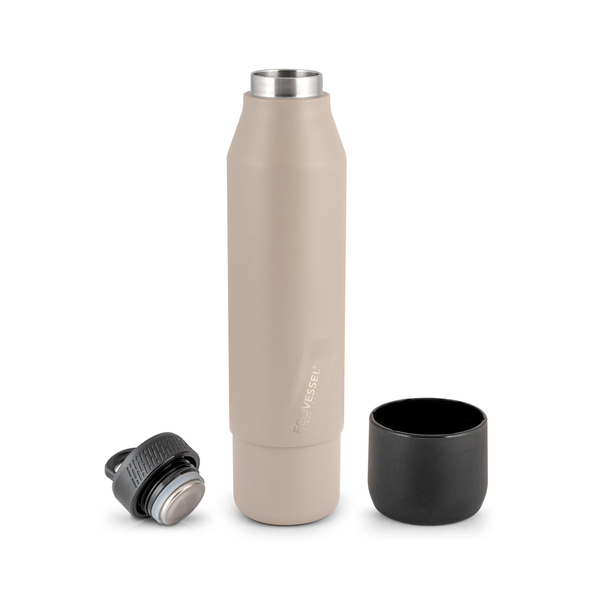 EcoVessel Flask with Removable Shot Cup 8 oz Insulated Orange