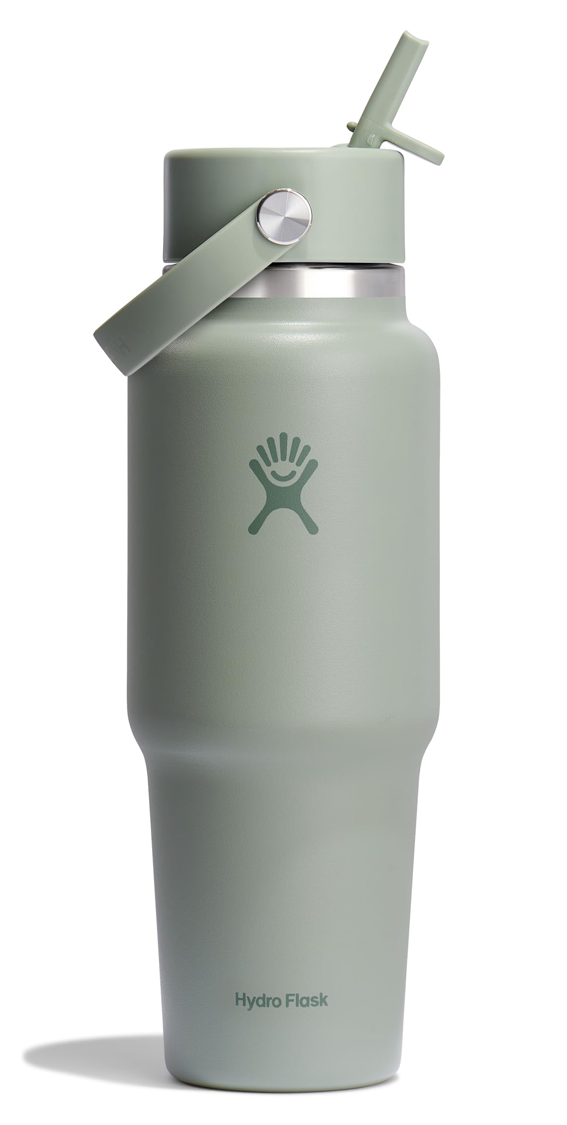 Hydro Flask Travel Water Bottle - Insulated Stainless Steel - Wide Straw Lid, Non Spill, Leakproof in 32 Oz Sandpiper