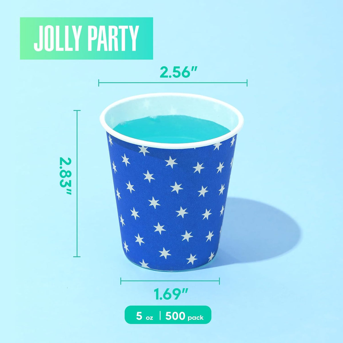 JOLLY PARTY 500Pack 5oz Paper Cups Disposable Cups Small Mouthwash Cup
